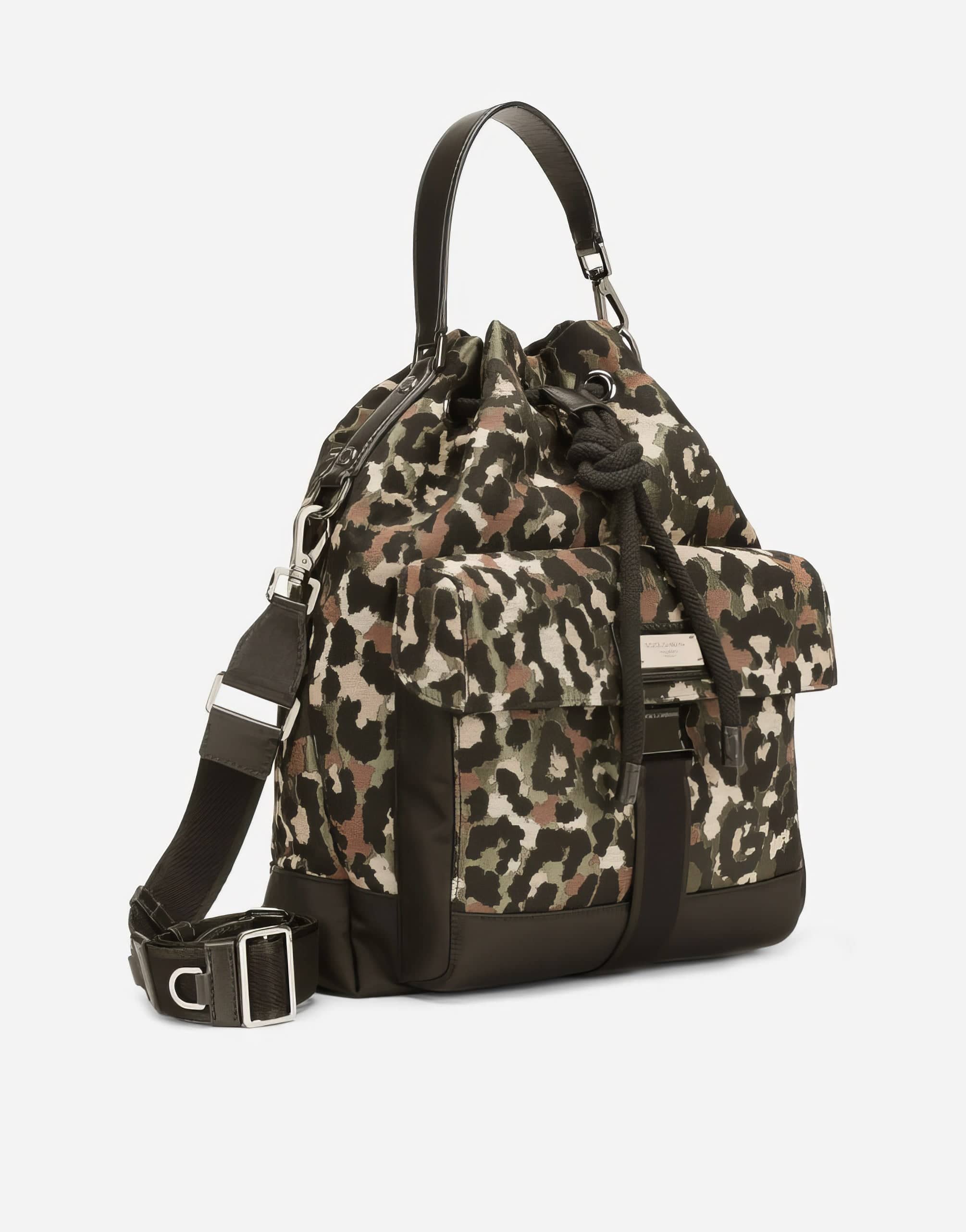 Dolce & Gabbana Camouflage Jacquard Hobo Bag