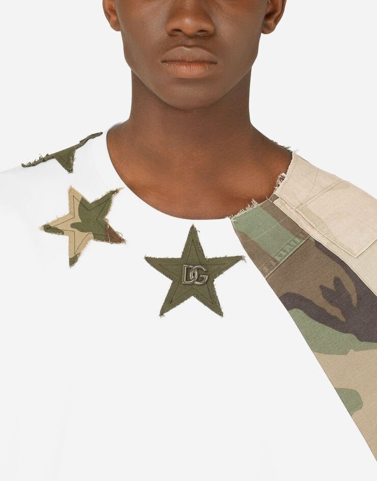 Dolce & Gabbana Camouflage Patchwork Logo T-Shirt