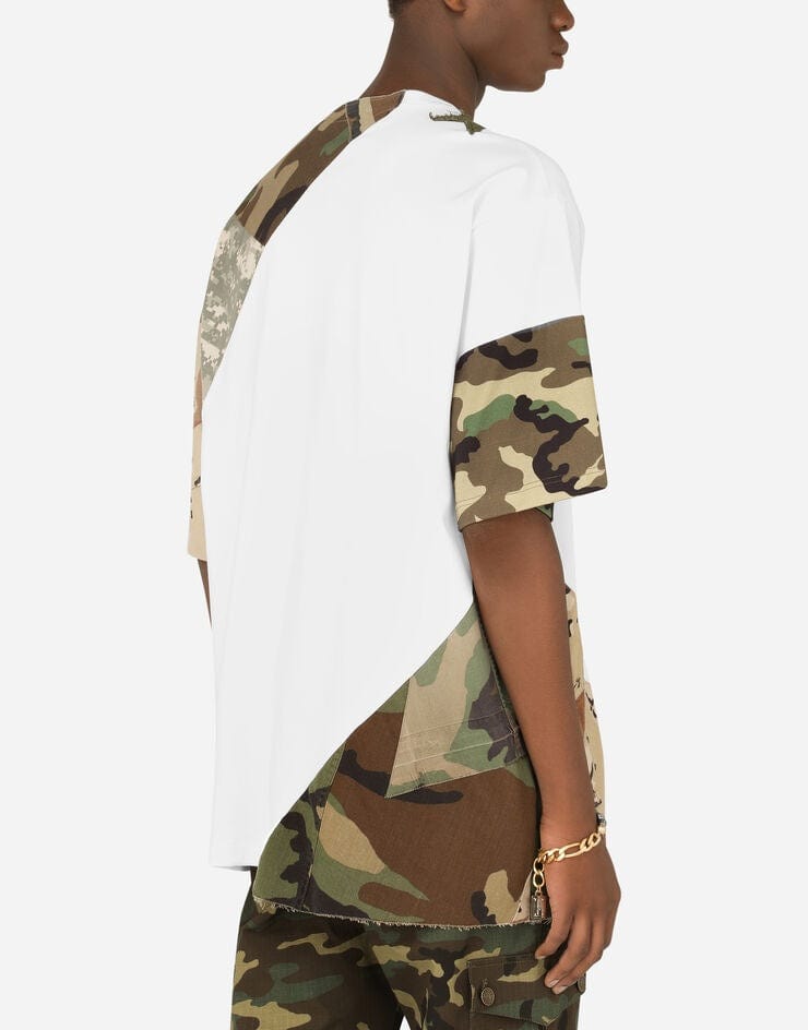 Dolce & Gabbana Camouflage Patchwork Logo T-Shirt