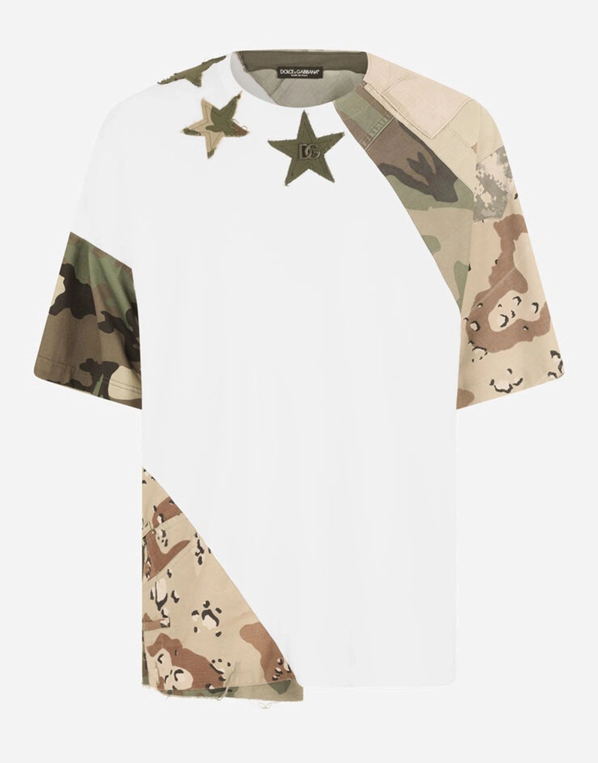 Dolce & Gabbana Camouflage Patchwork Logo T-Shirt