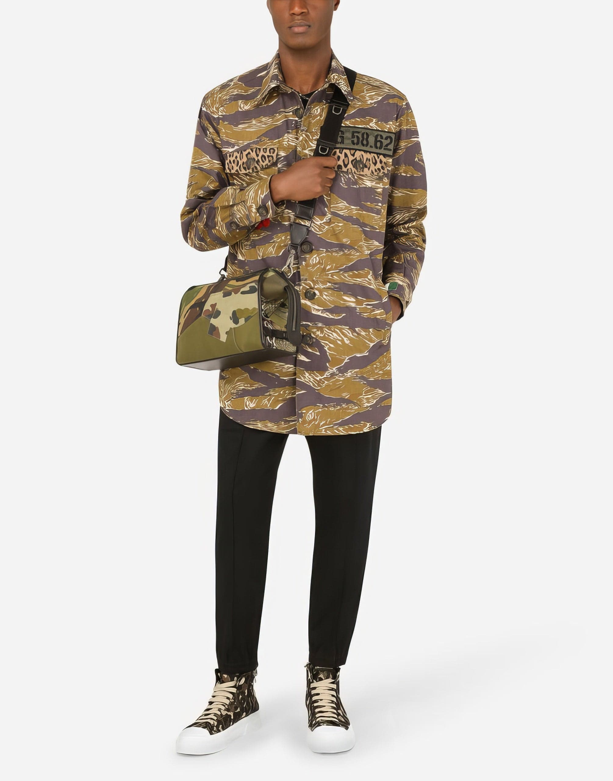 Dolce & Gabbana Camouflage-Print Cotton Shirt