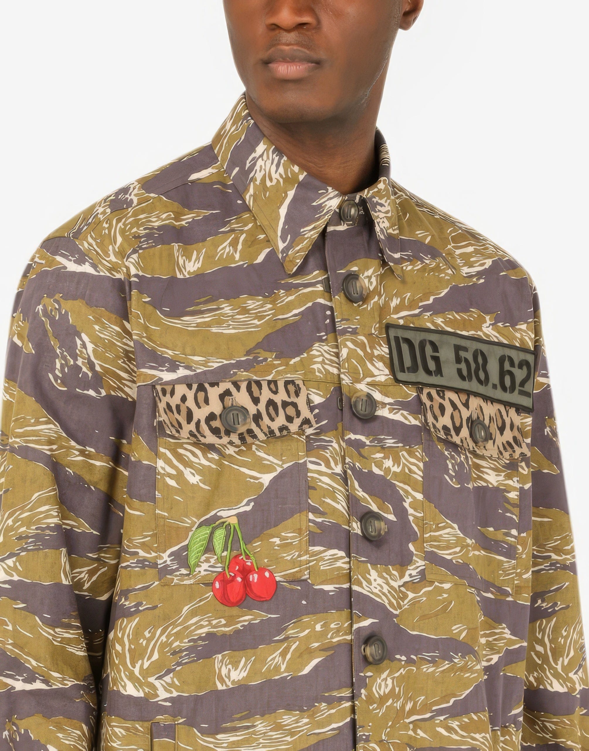 Dolce & Gabbana Camouflage-Print Cotton Shirt