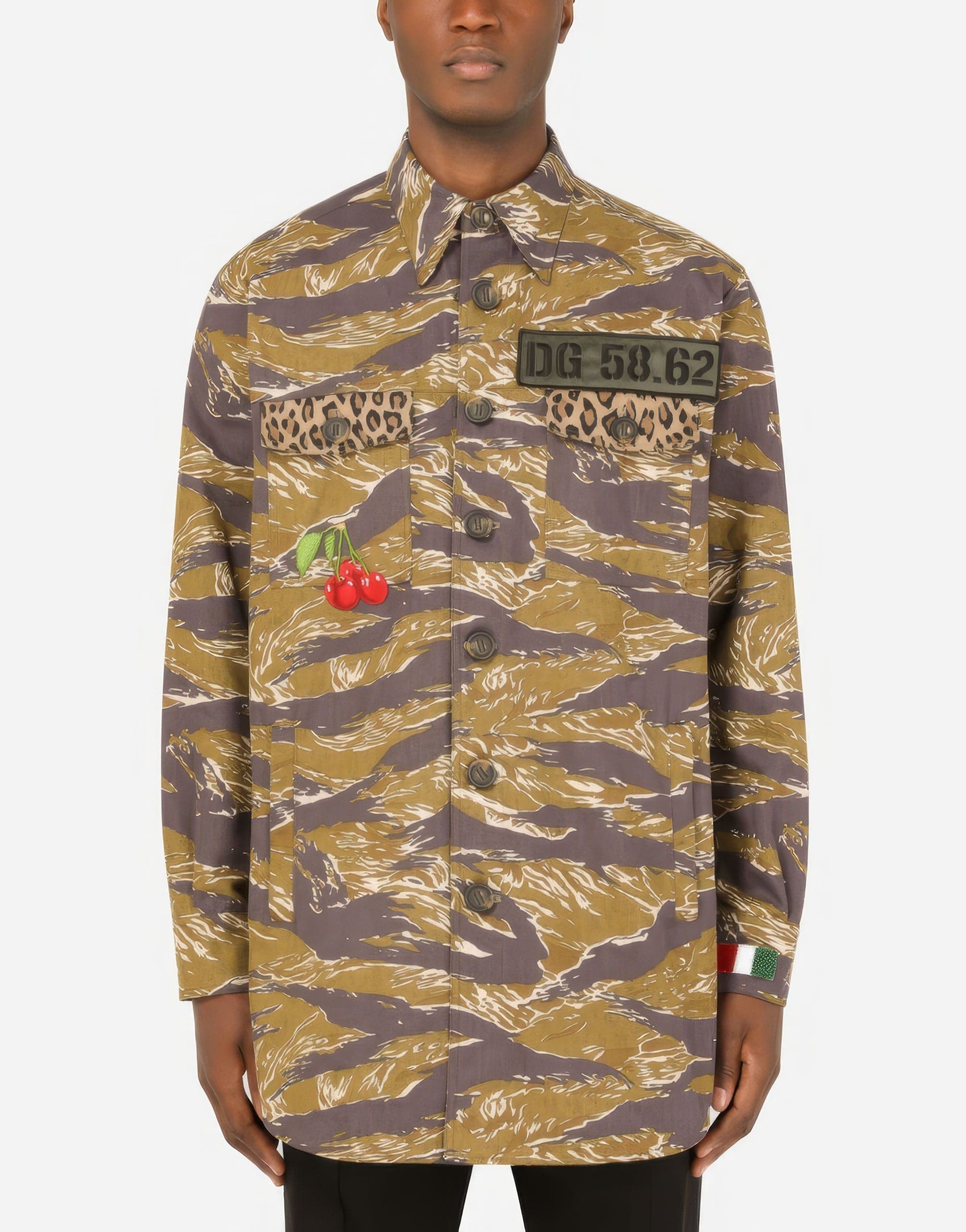 Dolce & Gabbana Camouflage-Print Cotton Shirt