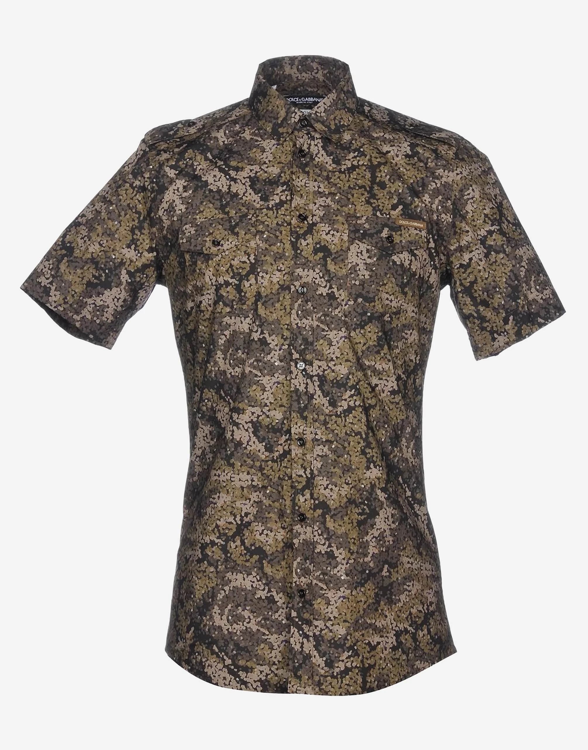 Dolce & Gabbana Camouflage-Print Cotton Shirt