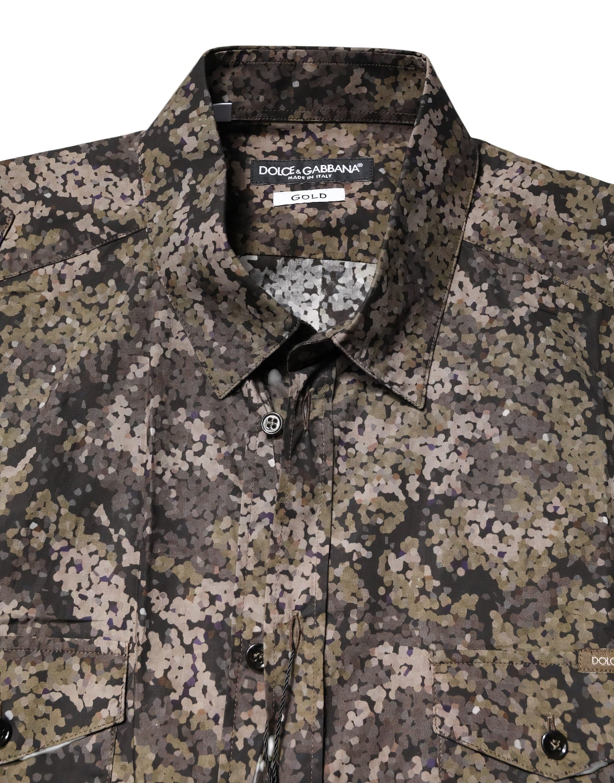 Dolce & Gabbana Camouflage-Print Cotton Shirt