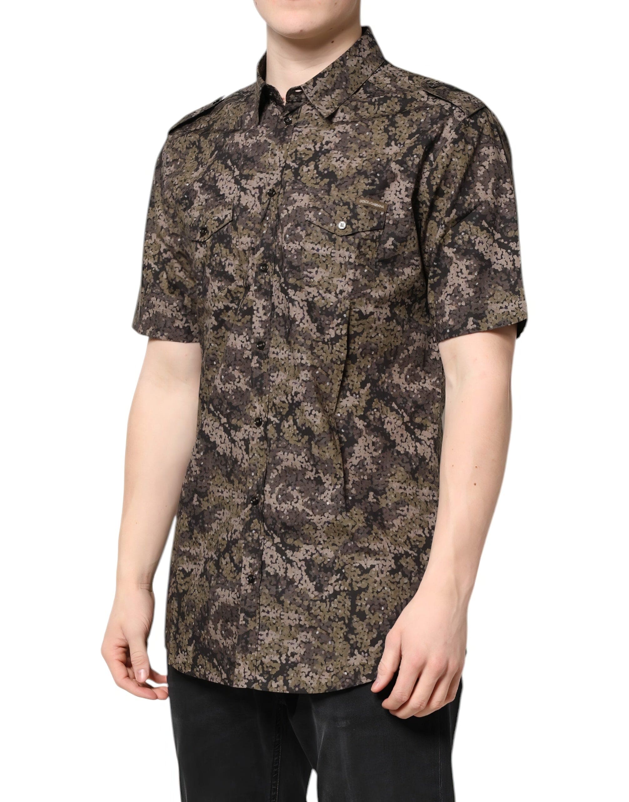 Dolce & Gabbana Camouflage-Print Cotton Shirt