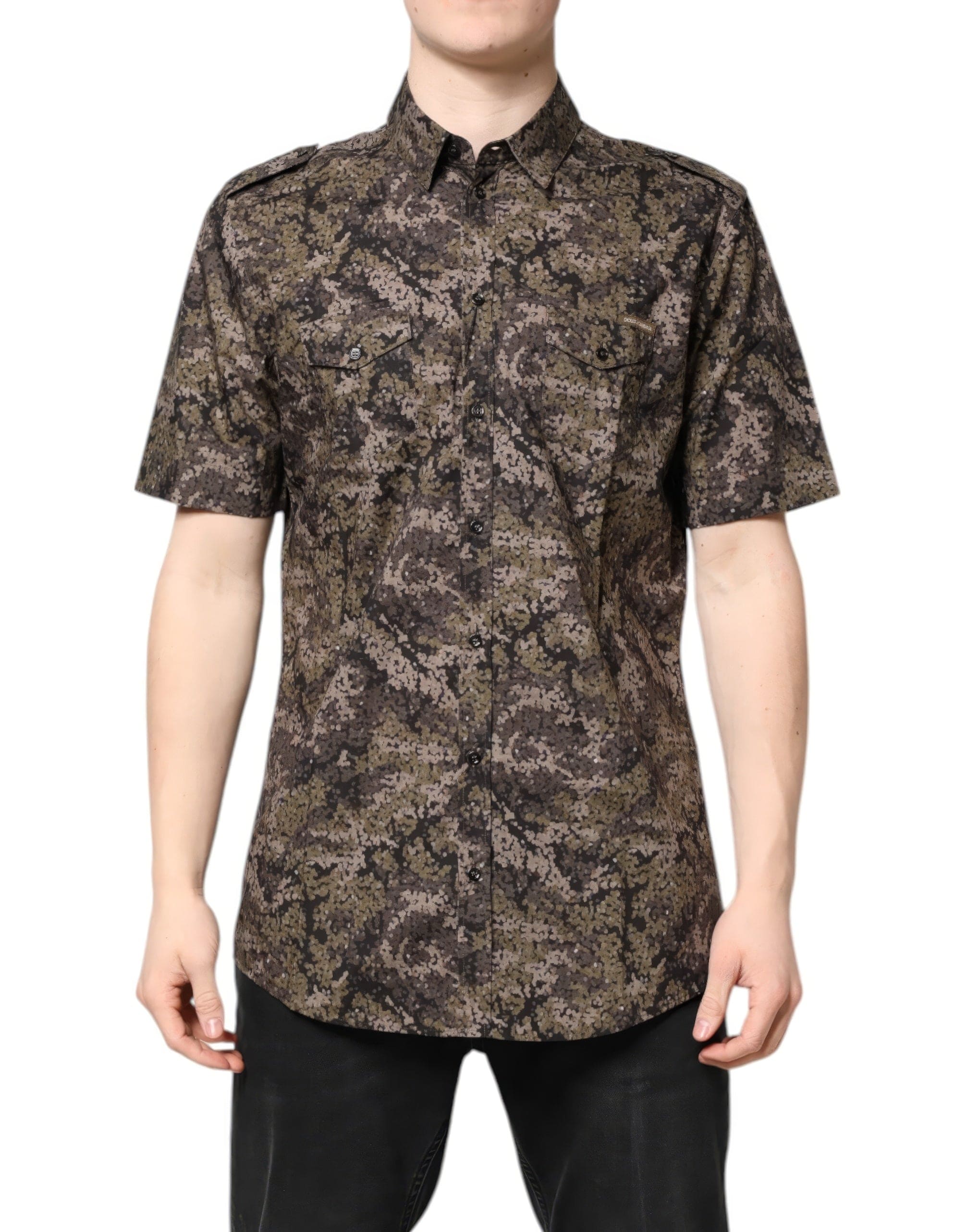 Dolce & Gabbana Camouflage-Print Cotton Shirt