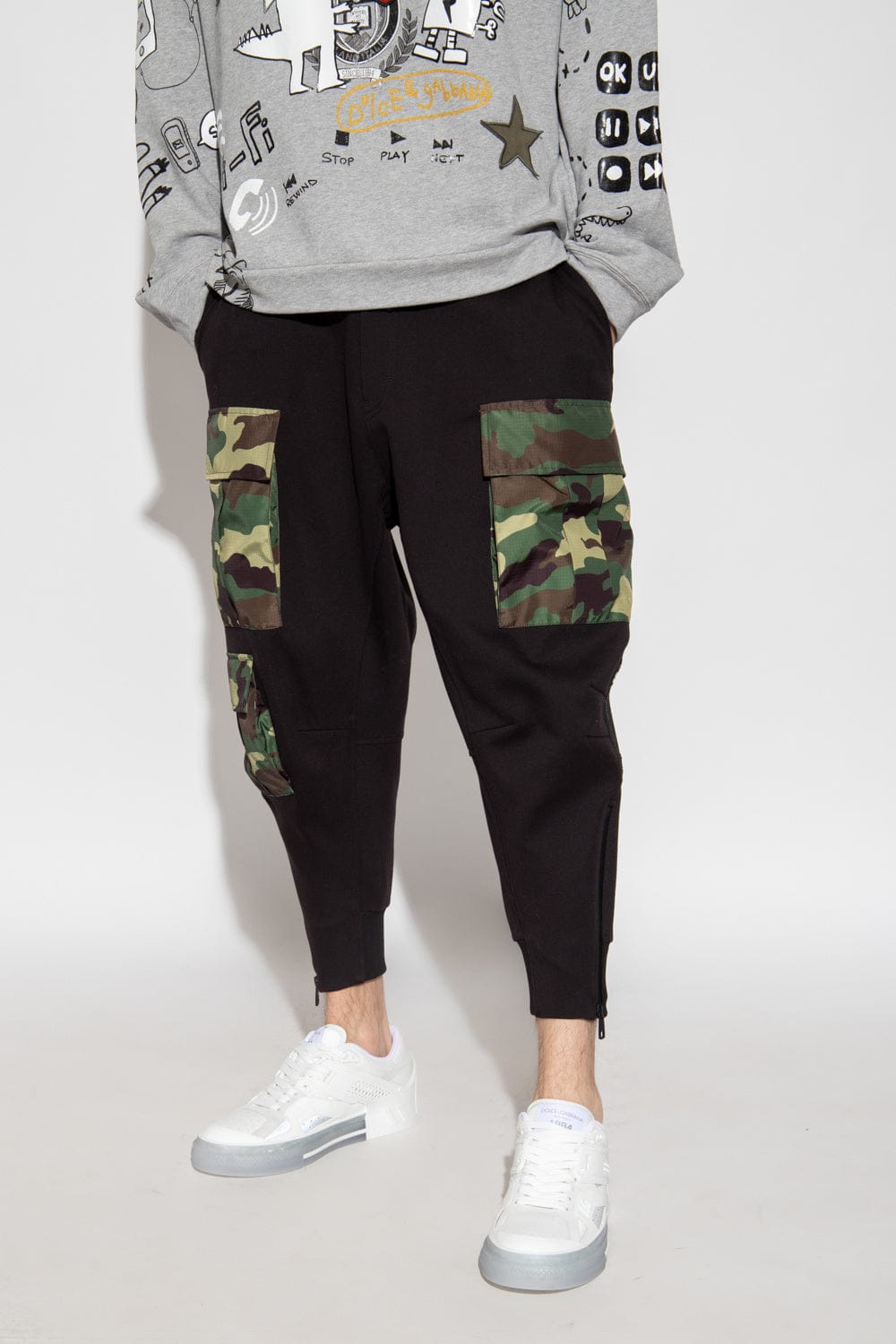 Dolce & Gabbana Camouflage-Print Inserts Sweatpants