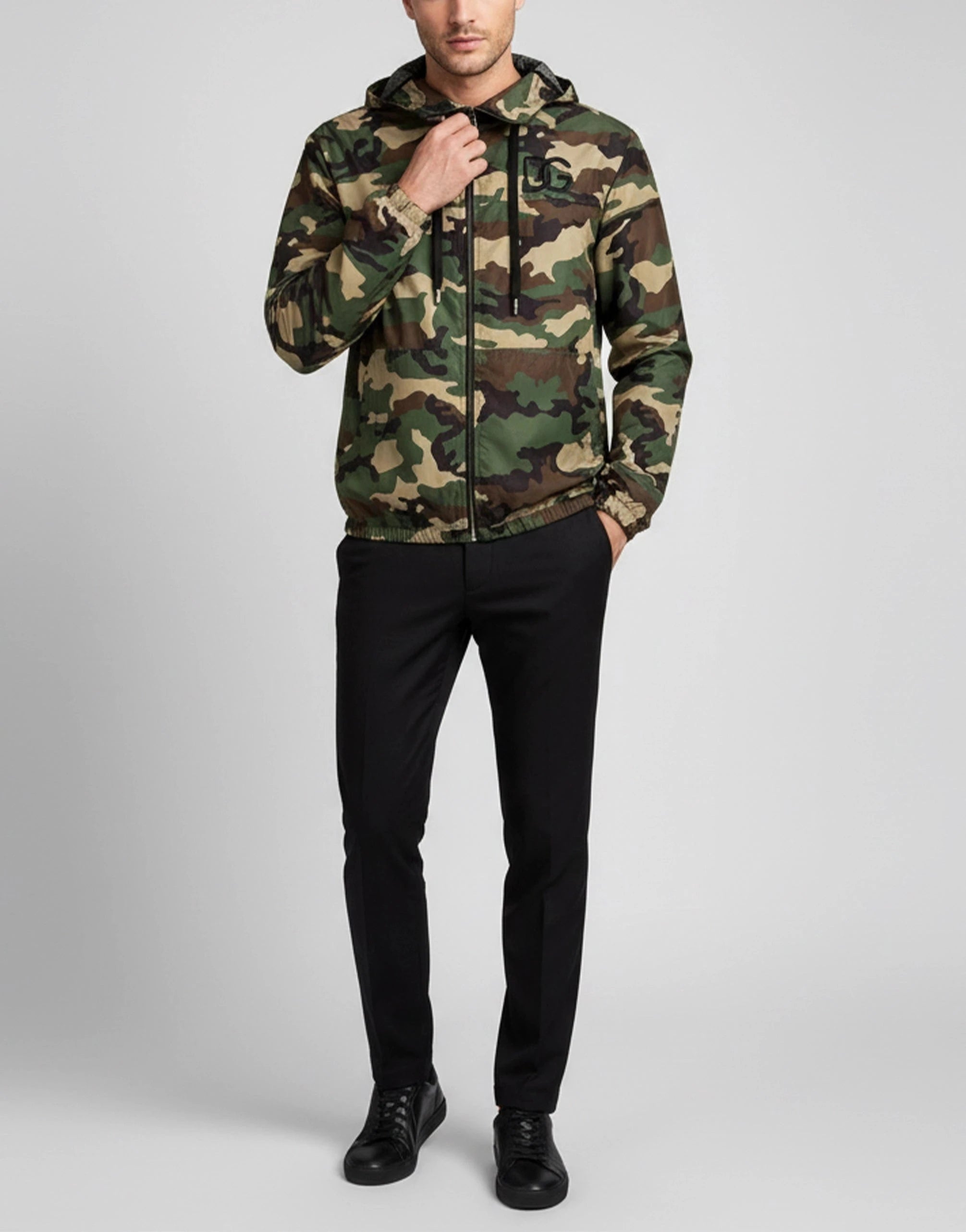 Dolce & Gabbana Camouflage-Print Logo Hooded Sweatshirt