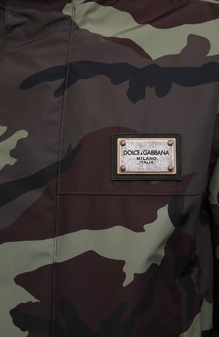 Dolce & Gabbana Camouflage-Print Logo Plaque Jacket