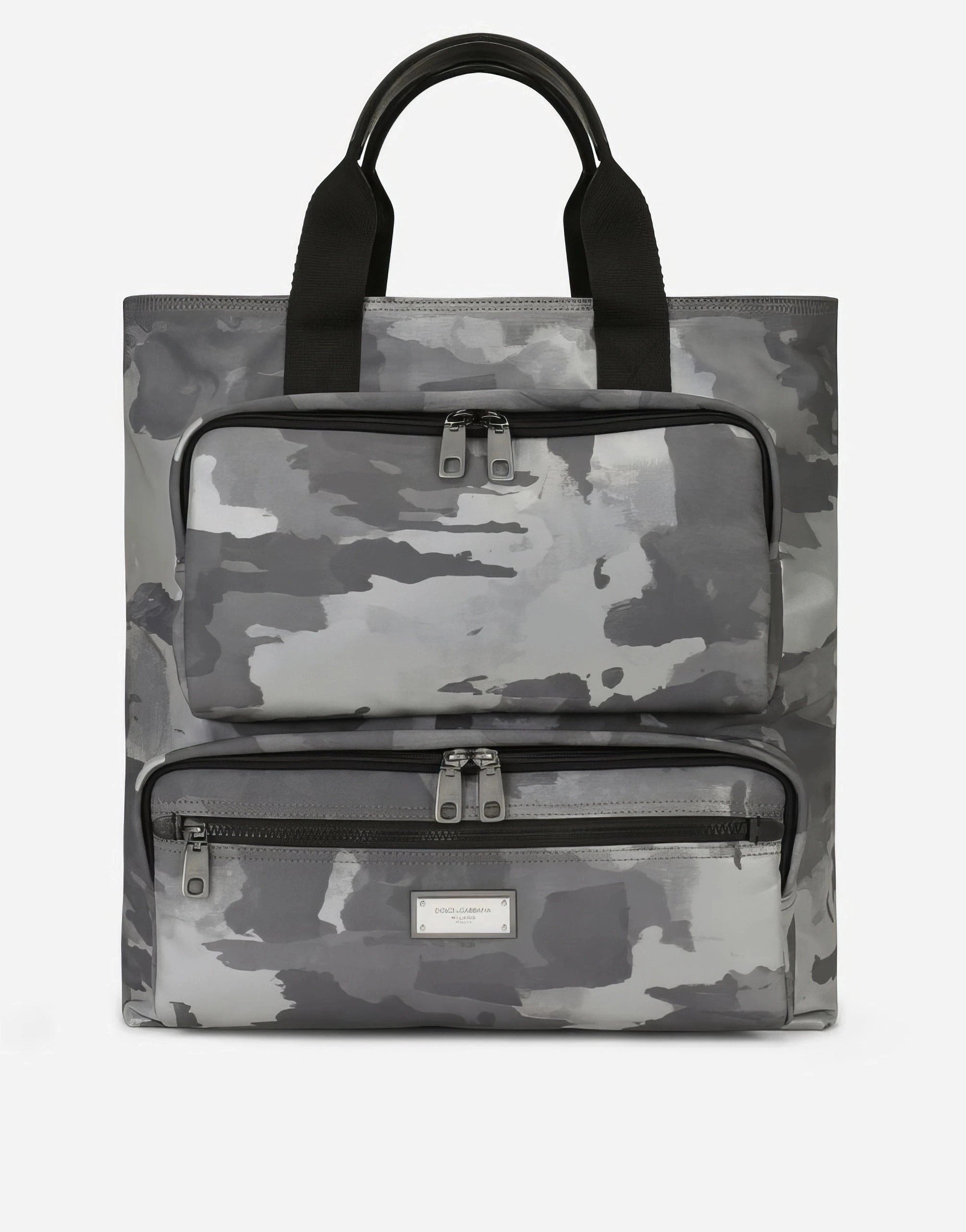 Dolce & Gabbana Camouflage-Print Logo Tag Tote Bag