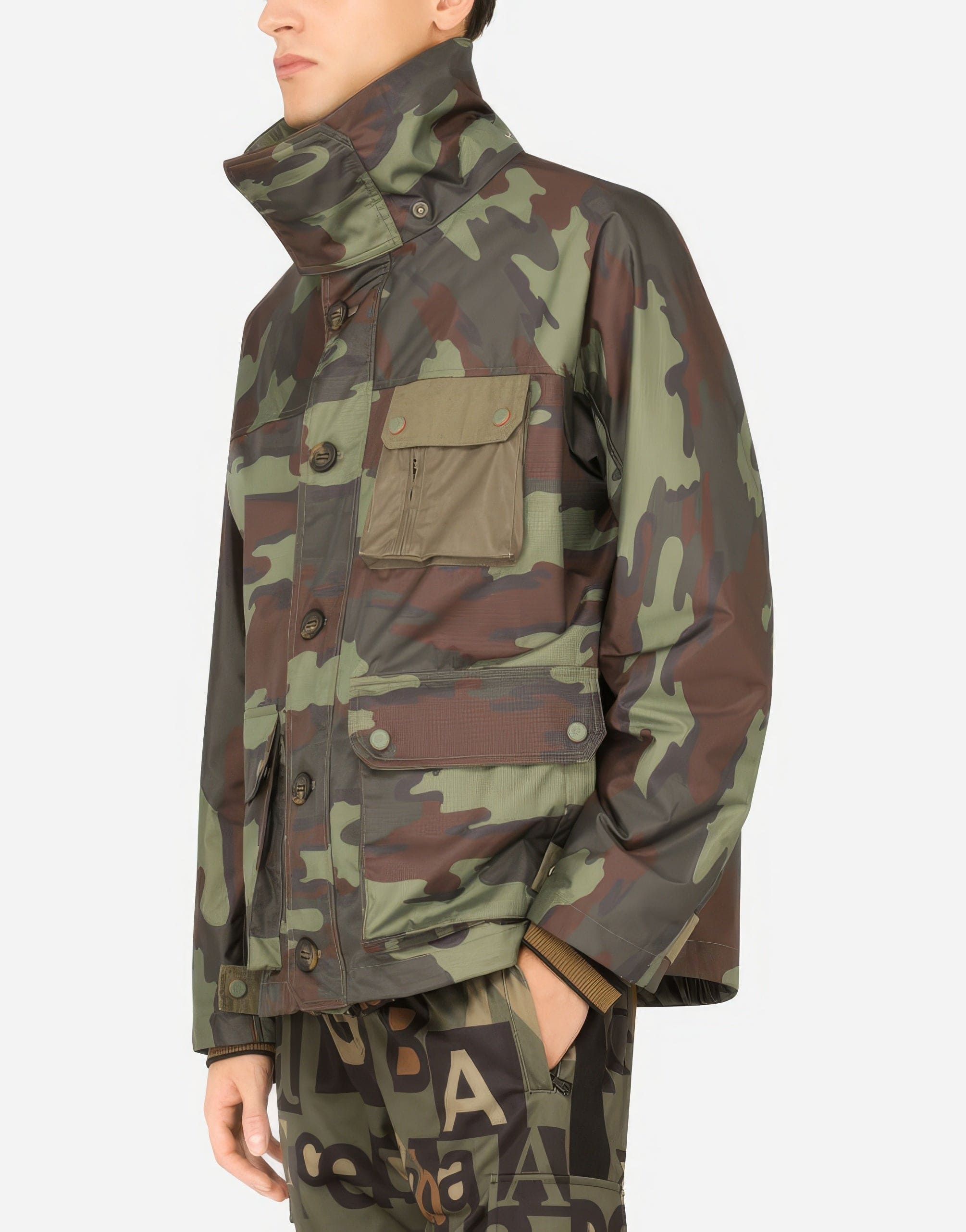 Dolce & Gabbana Camouflage-Print Nylon Jacket