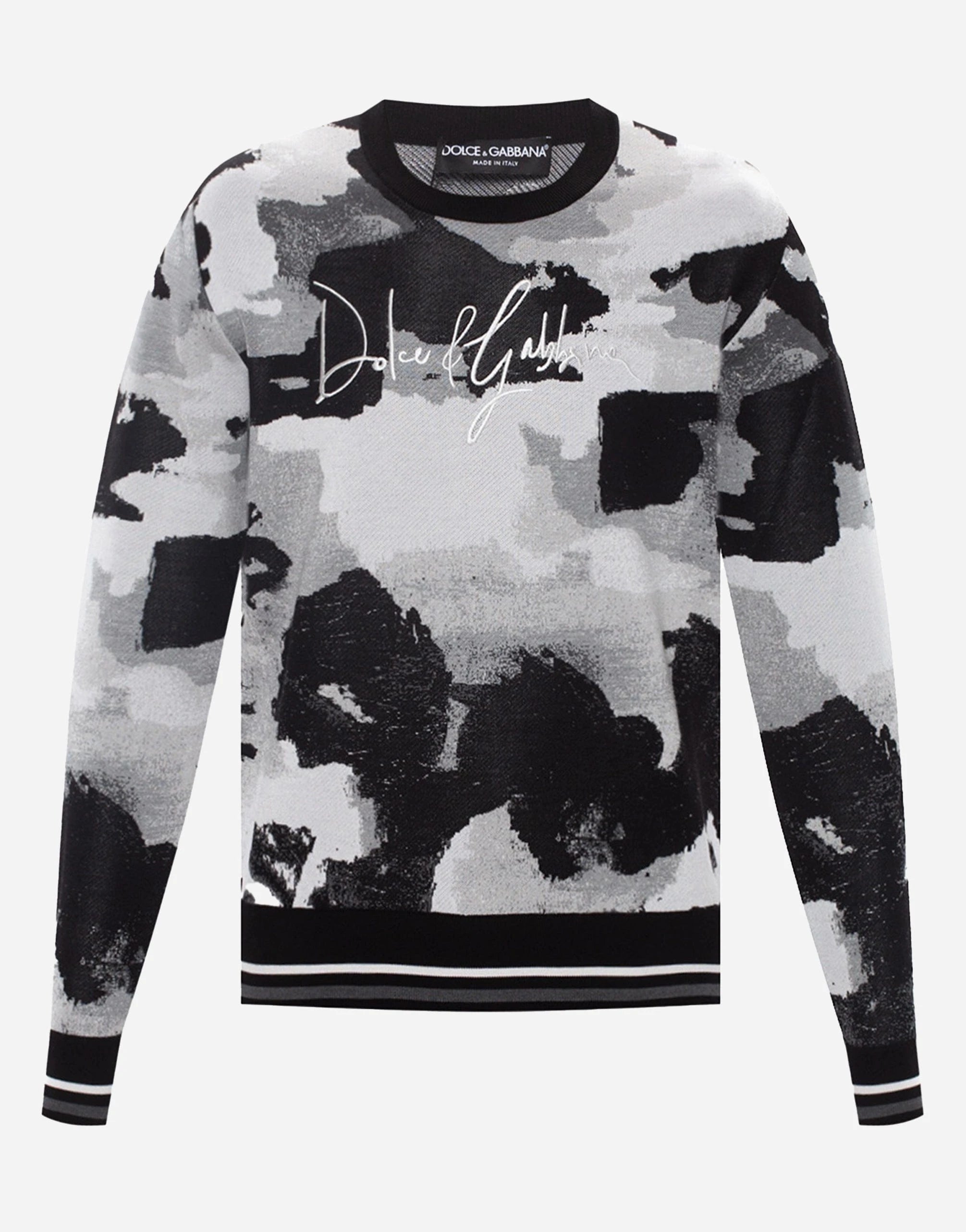 Dolce & Gabbana Camouflage-Print Silk Sweater