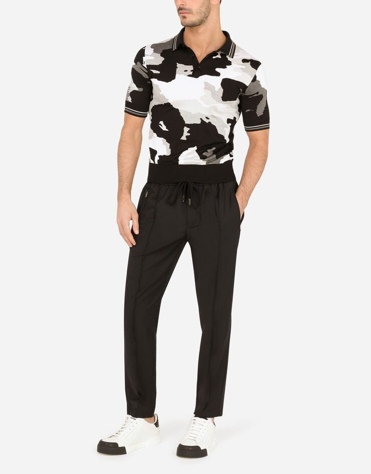 Dolce & Gabbana Camouflage Silk Polo Shirt