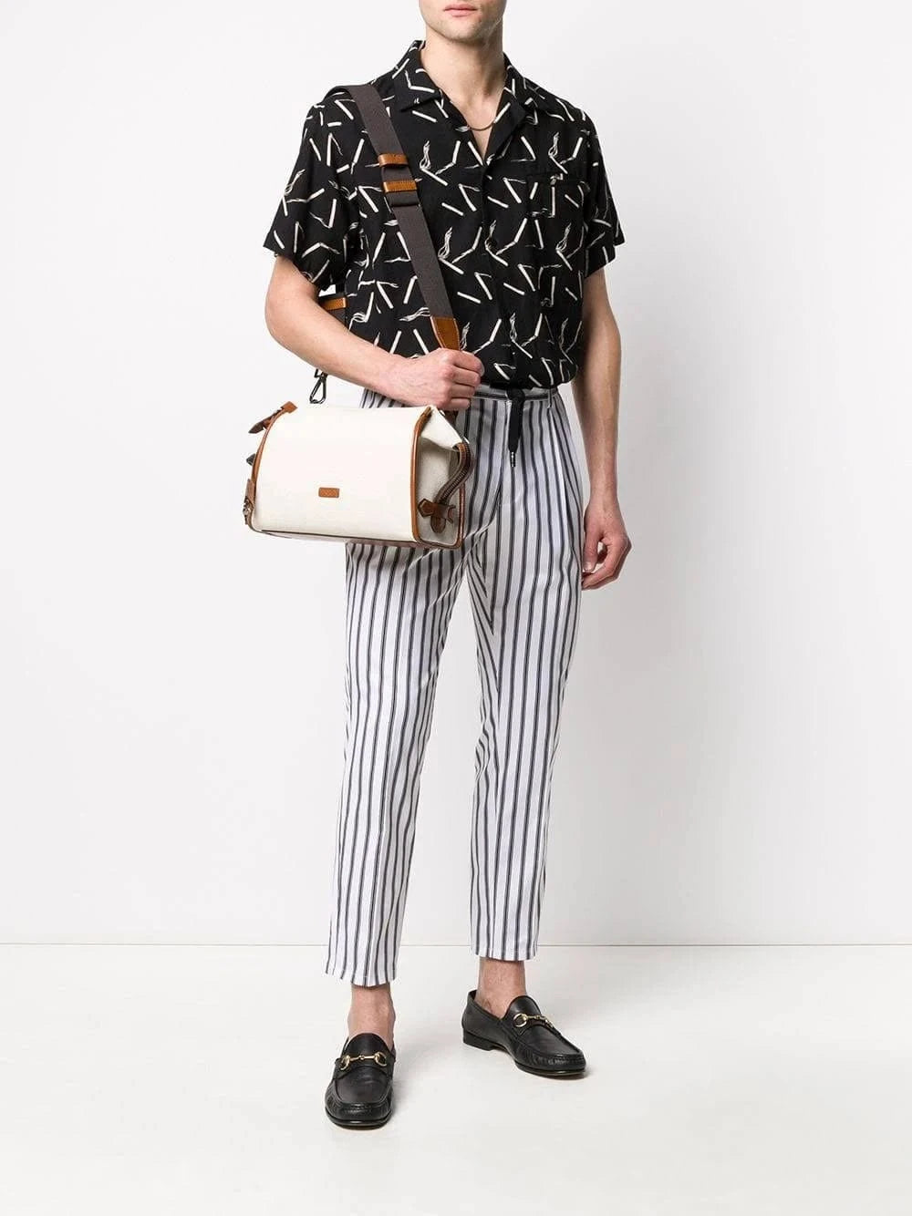 Dolce & Gabbana Canvas Leather Logo Shoulder Bag