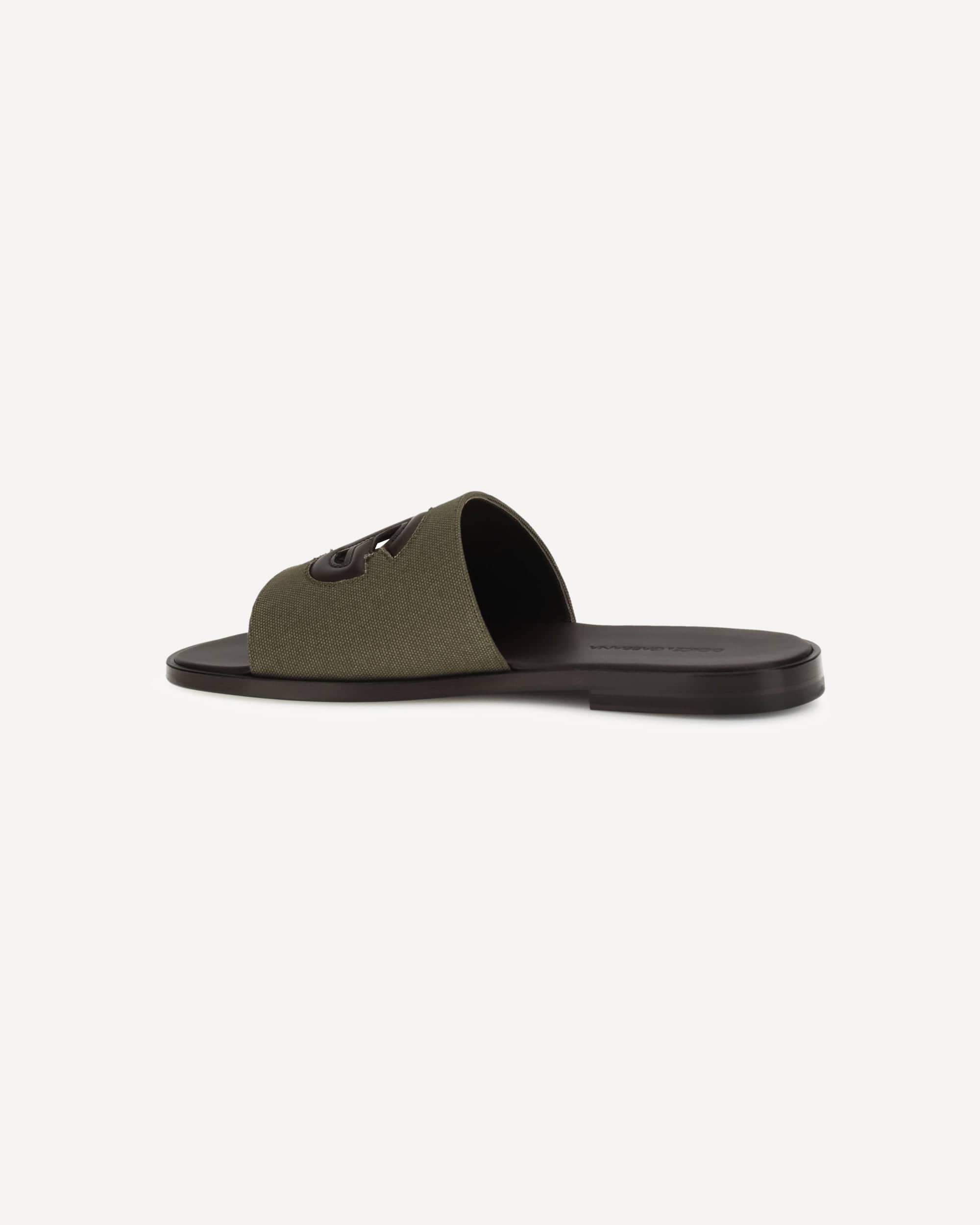 Dolce & Gabbana Canvas Slide Sandals