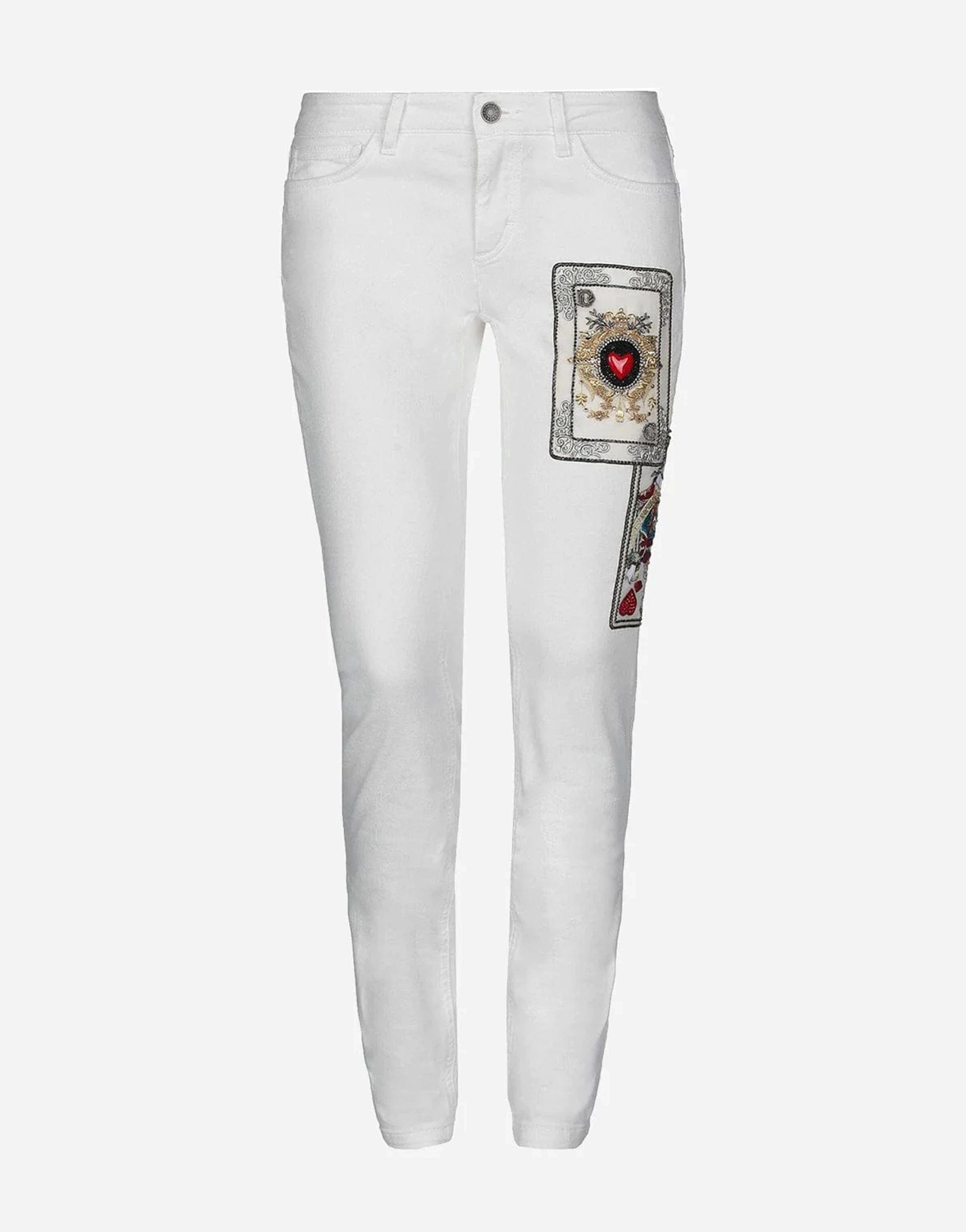 Dolce & Gabbana Card-Patch Embellished Jeans