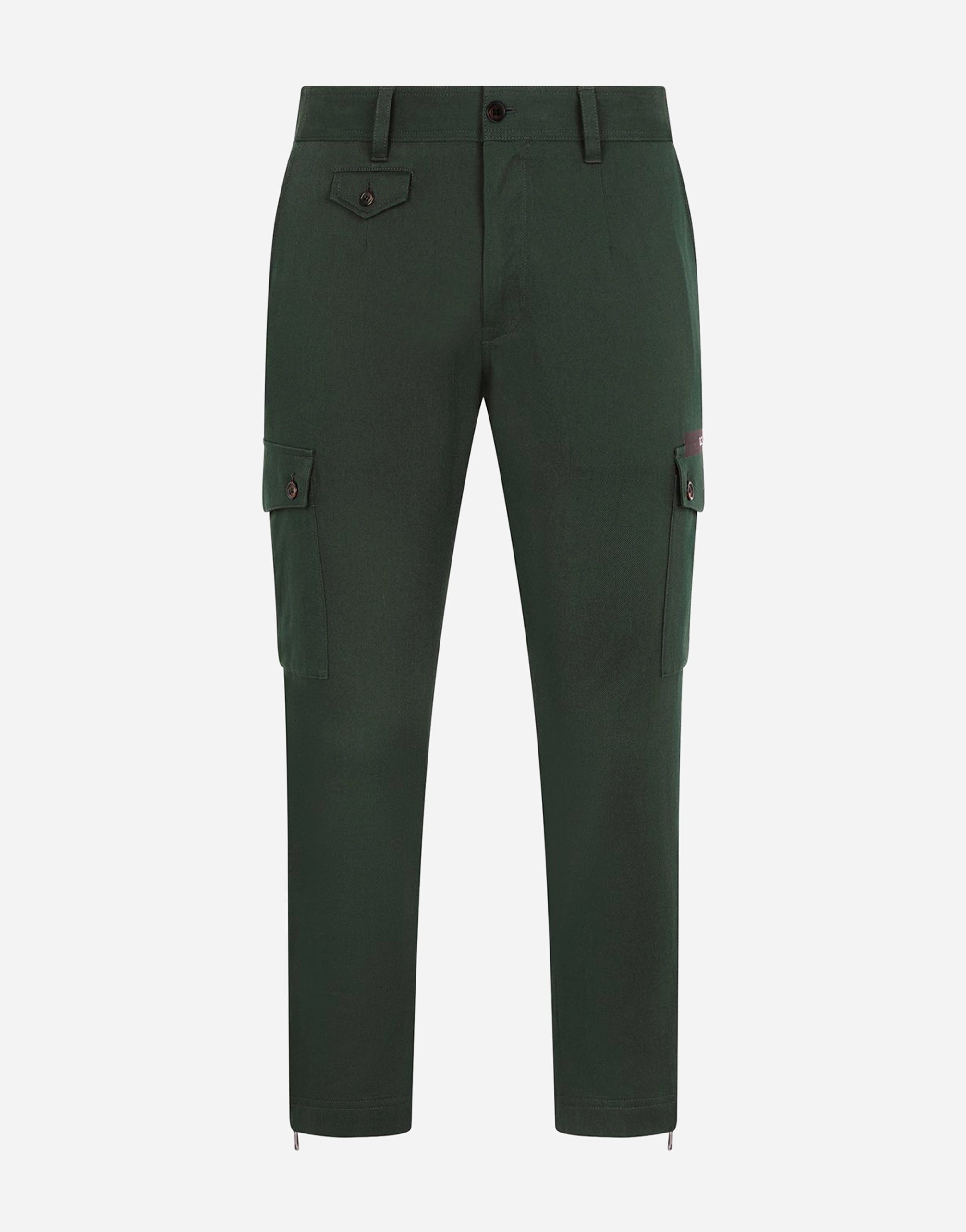 Dolce & Gabbana Stretch Cotton Cargo Pants With Patch Embellishment