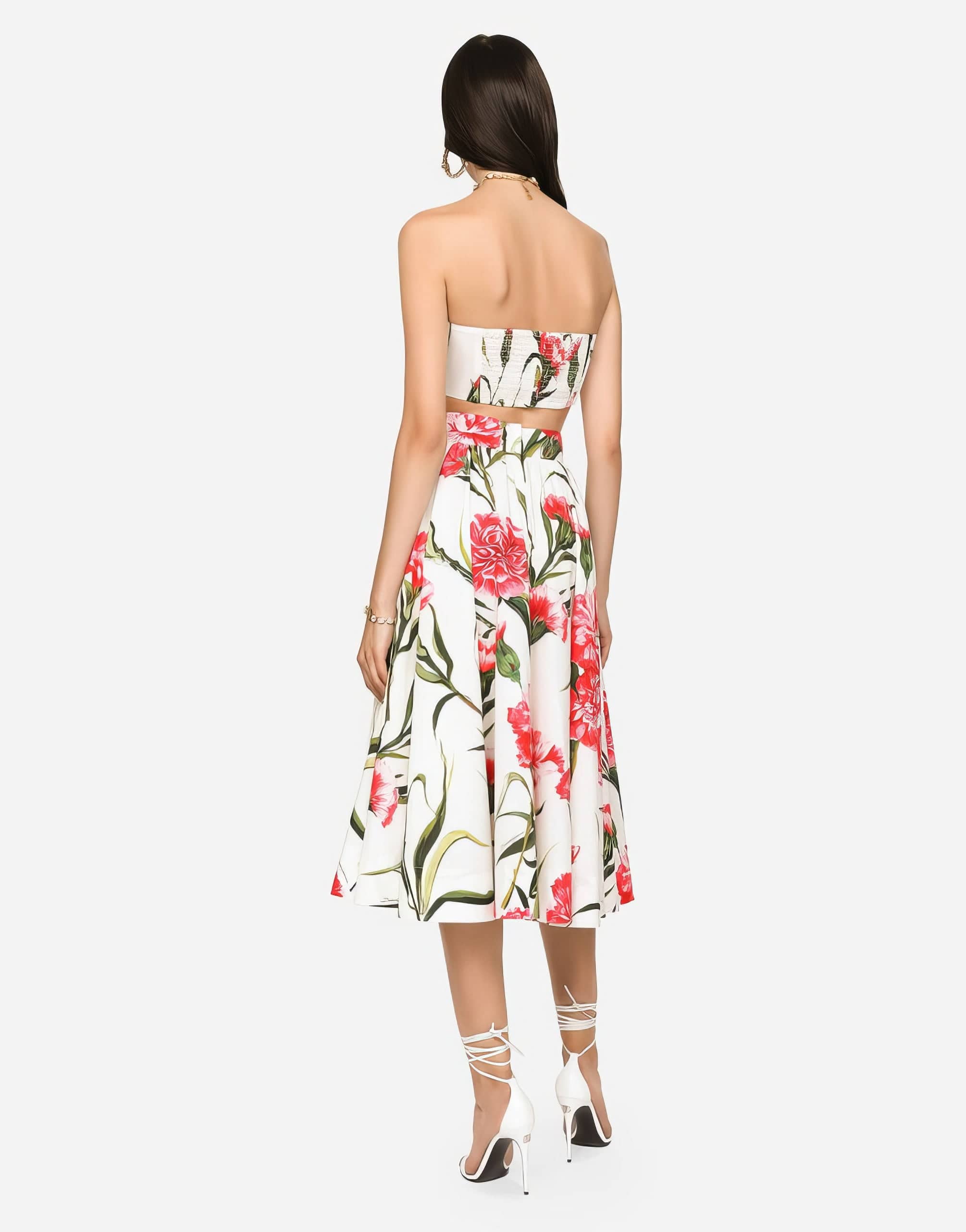 Dolce & Gabbana Carnation-Print Poplin Top