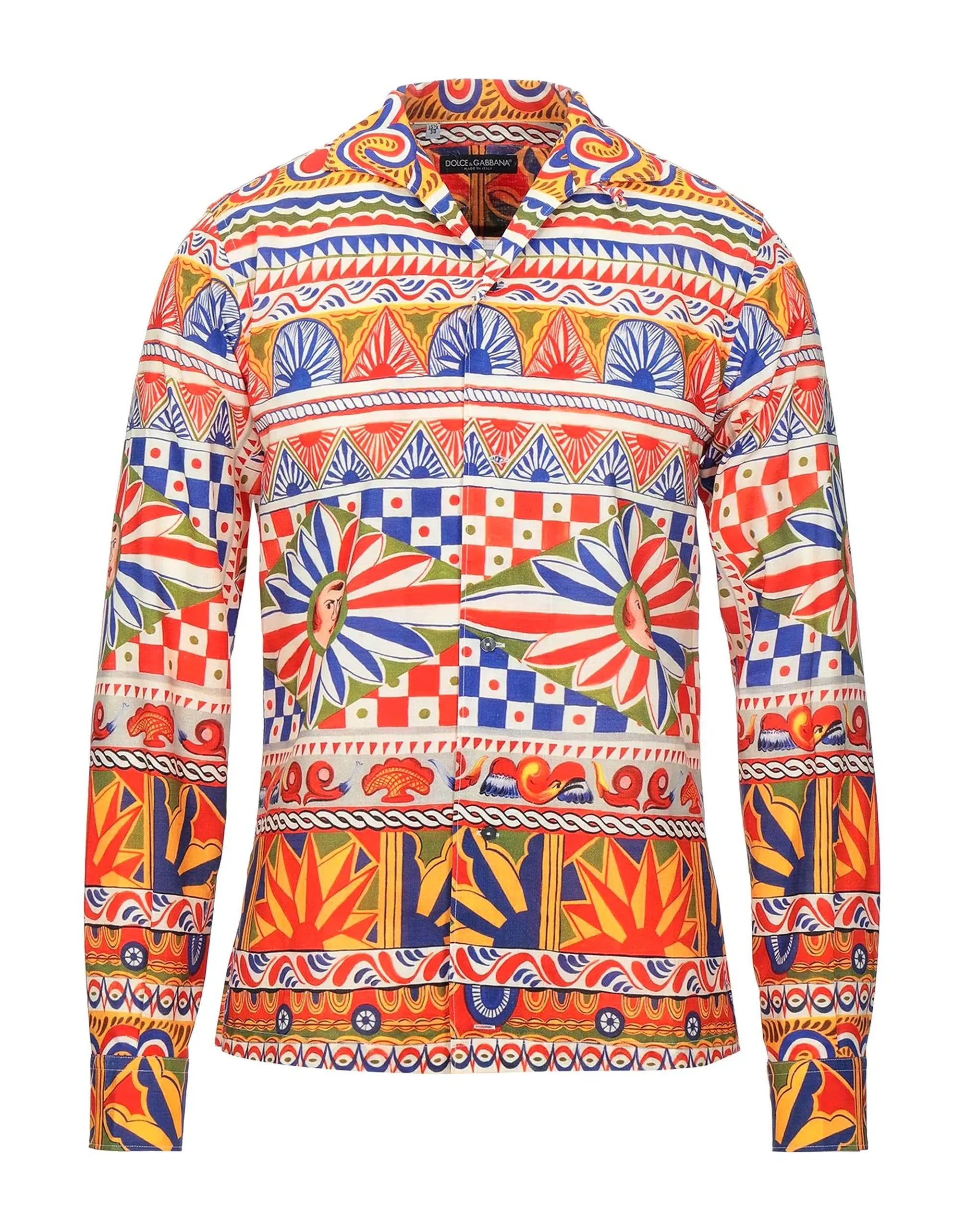 Dolce & Gabbana Carretto Multicolour Print Long Sleeve Shirt