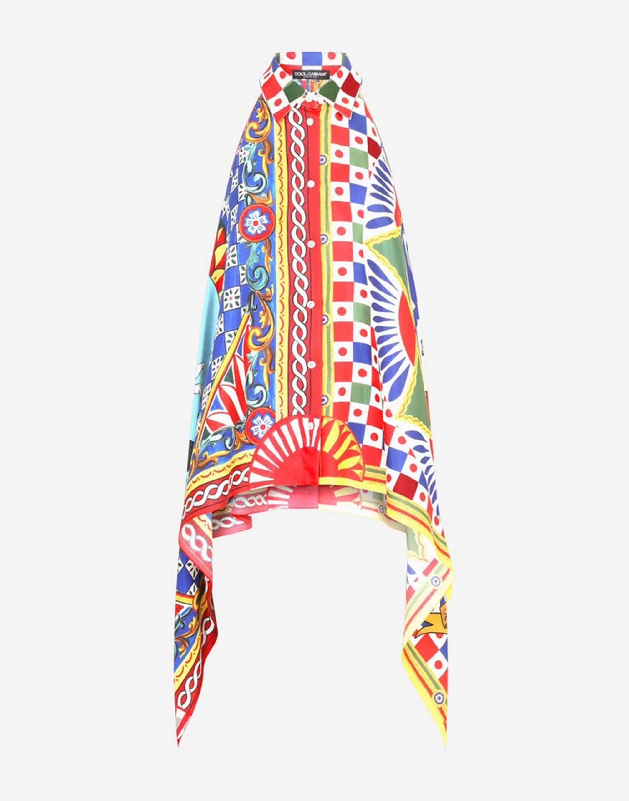 Dolce & Gabbana Carretto Print Halterneck Shirt