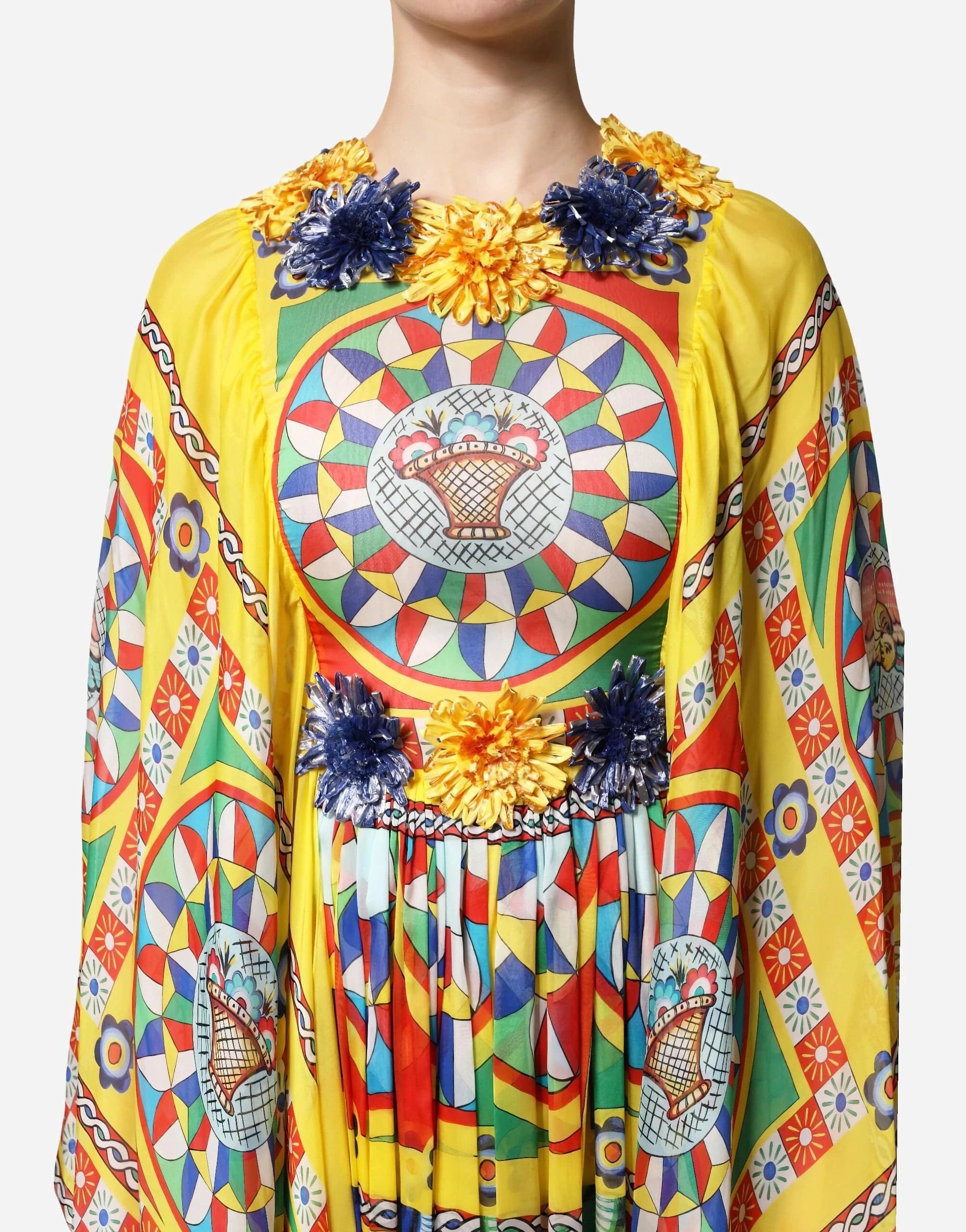 Dolce & Gabbana Carretto Printed Silk-Twill Gown