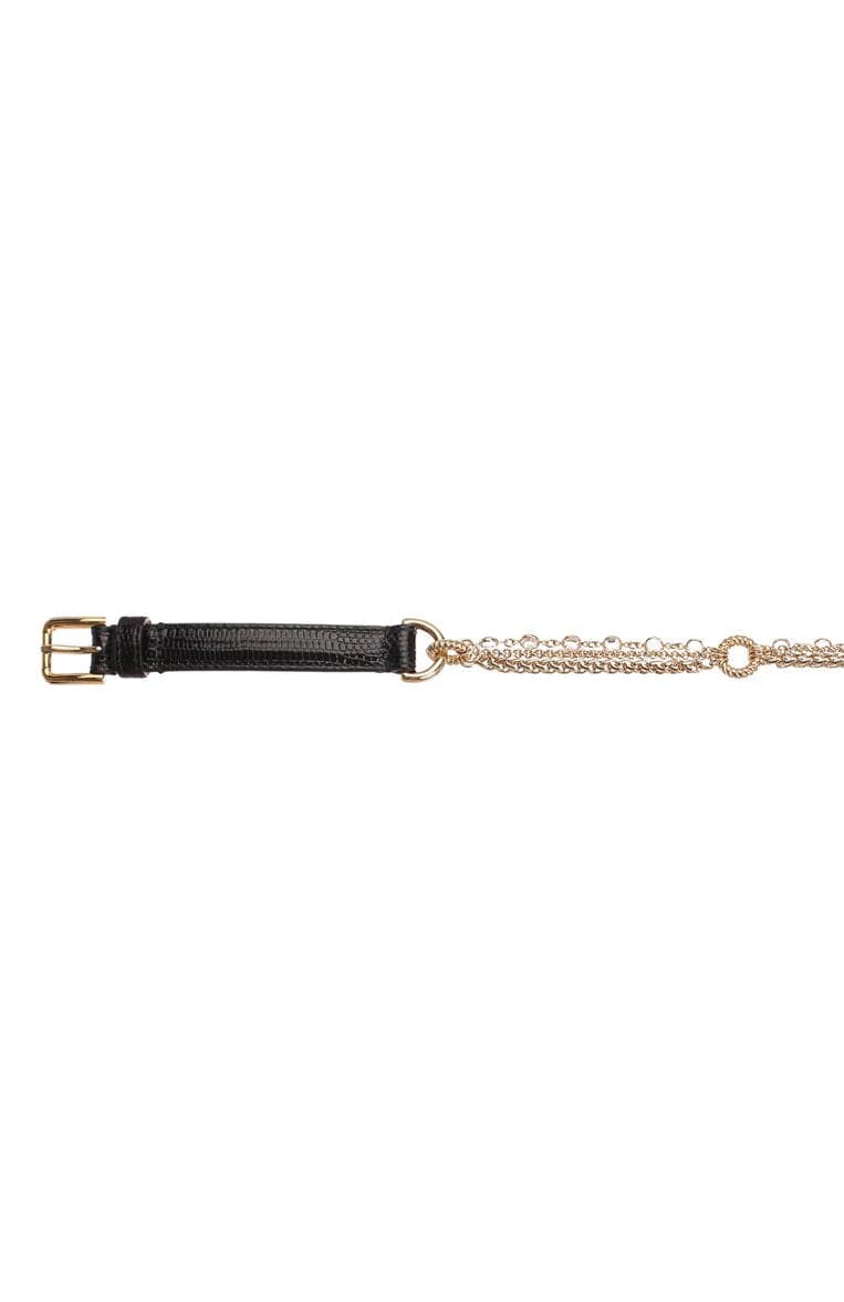 Dolce & Gabbana Chain-Embellished Leather Belt