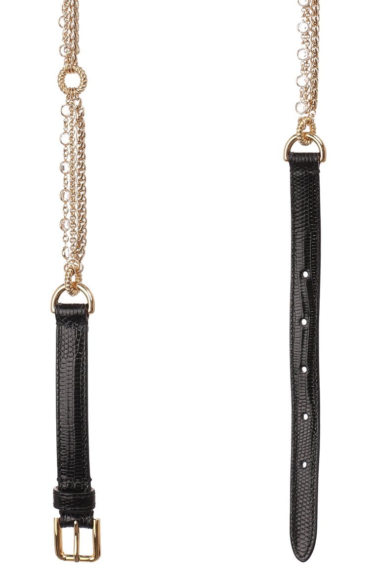 Dolce & Gabbana Chain-Embellished Leather Belt