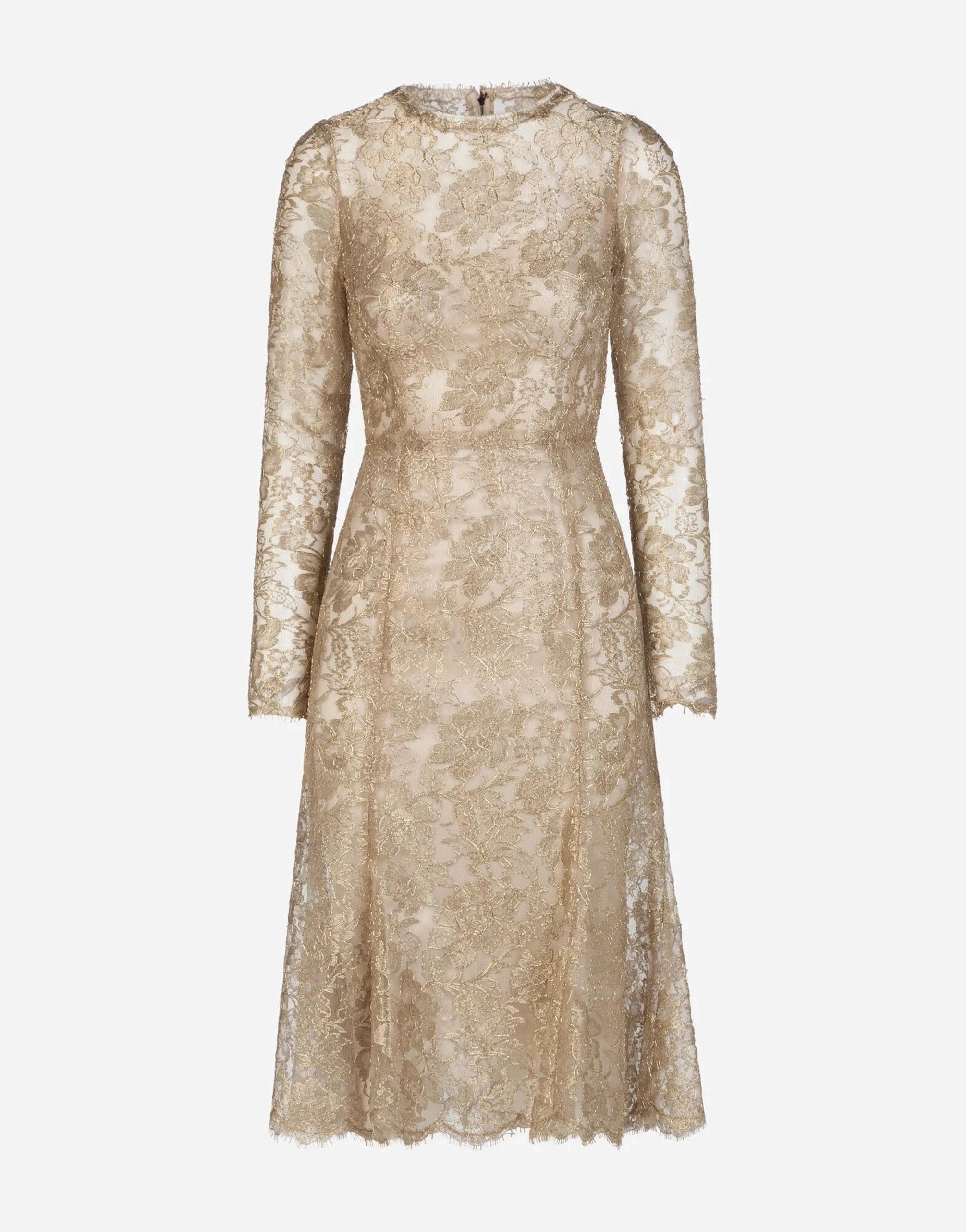 Dolce & Gabbana Chantilly Lamé Lace Dress