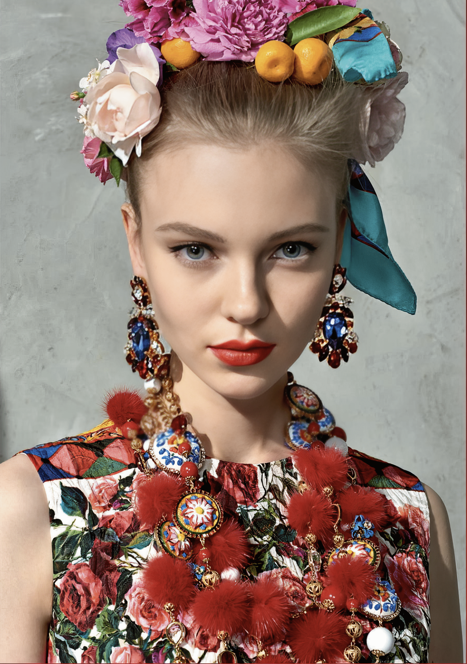 Dolce & Gabbana Charms & Pom Pom Carretto Necklace