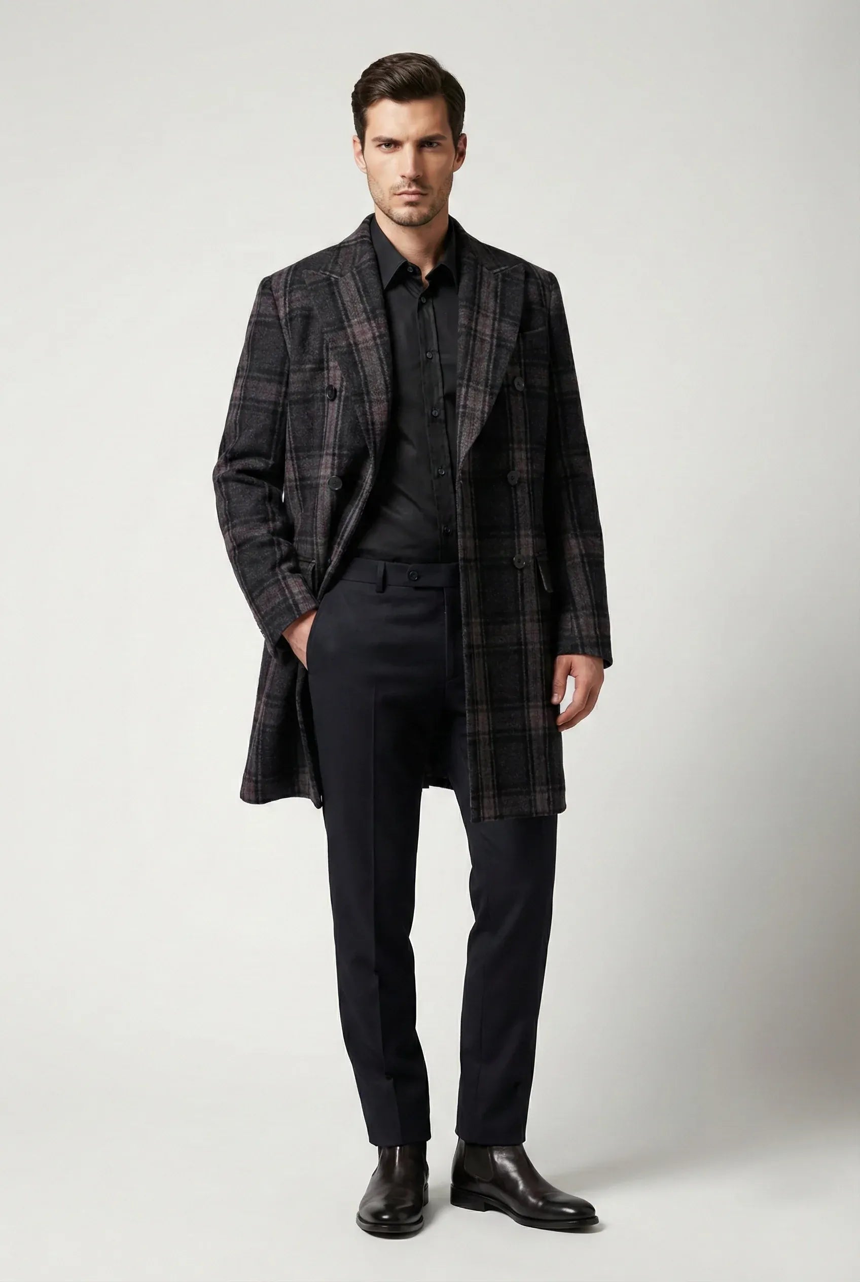 Dolce & Gabbana Checked Double-Breasted Wool Coat