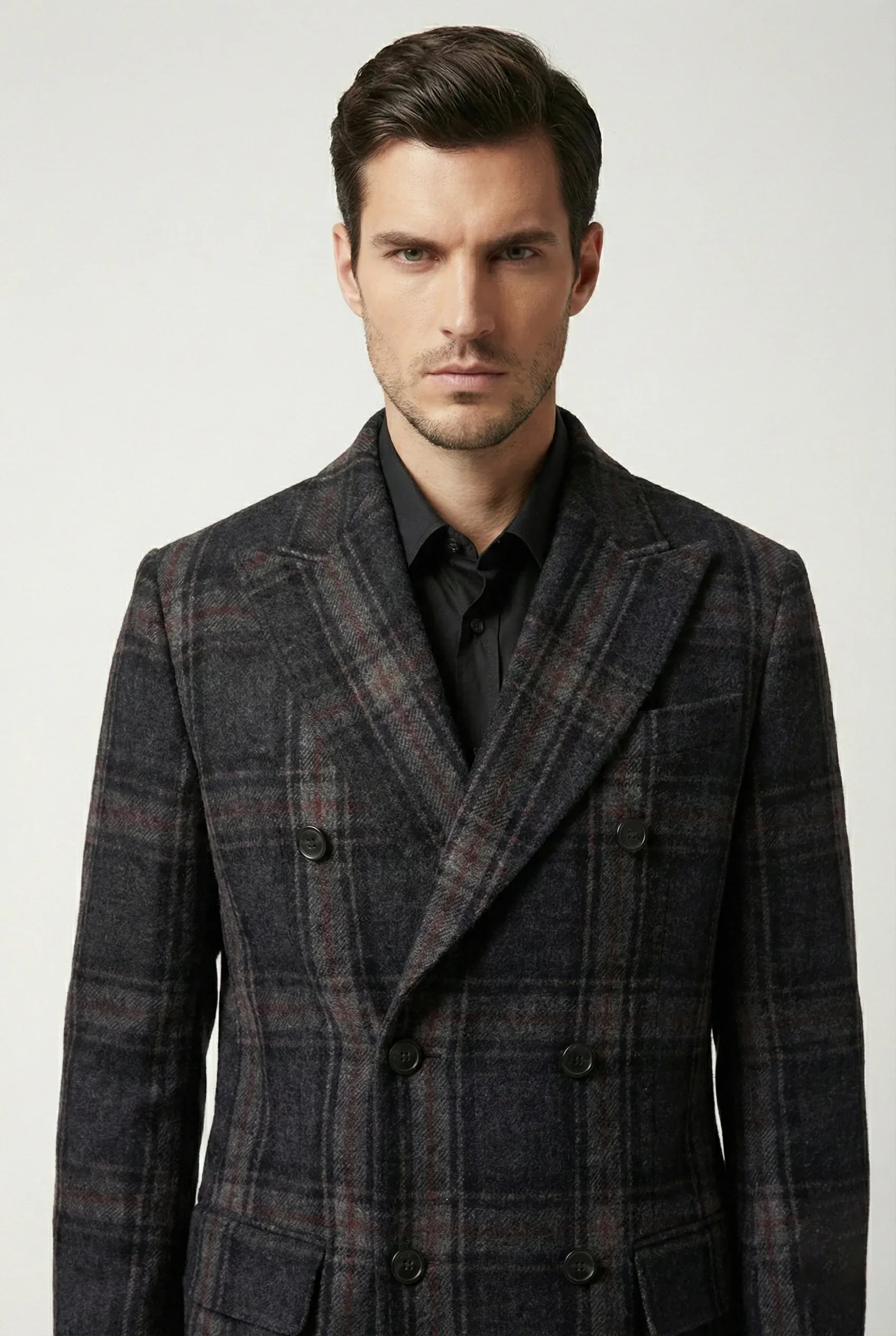 Dolce & Gabbana Checked Double-Breasted Wool Coat