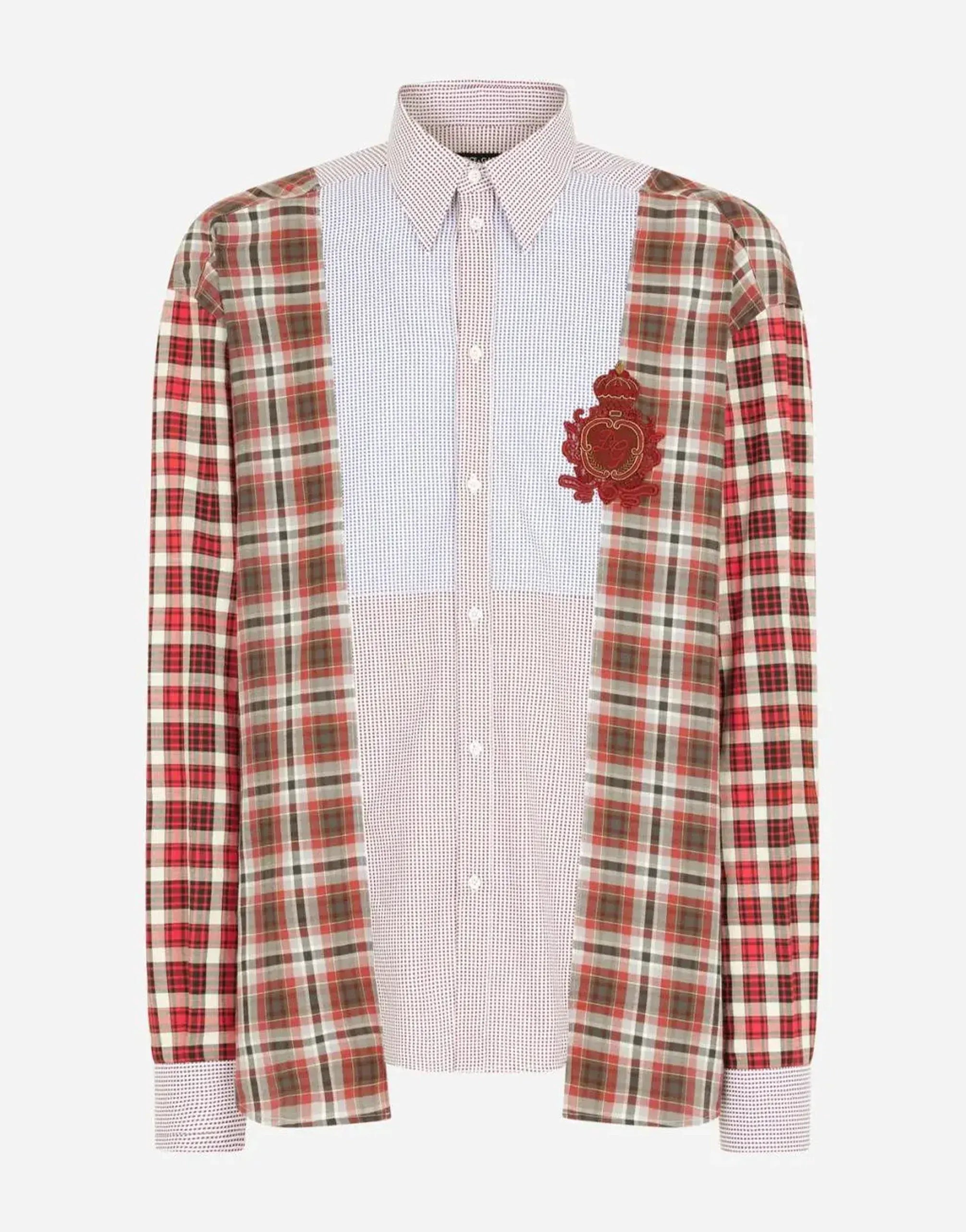Dolce & Gabbana Checked Logo Cotton Shirt