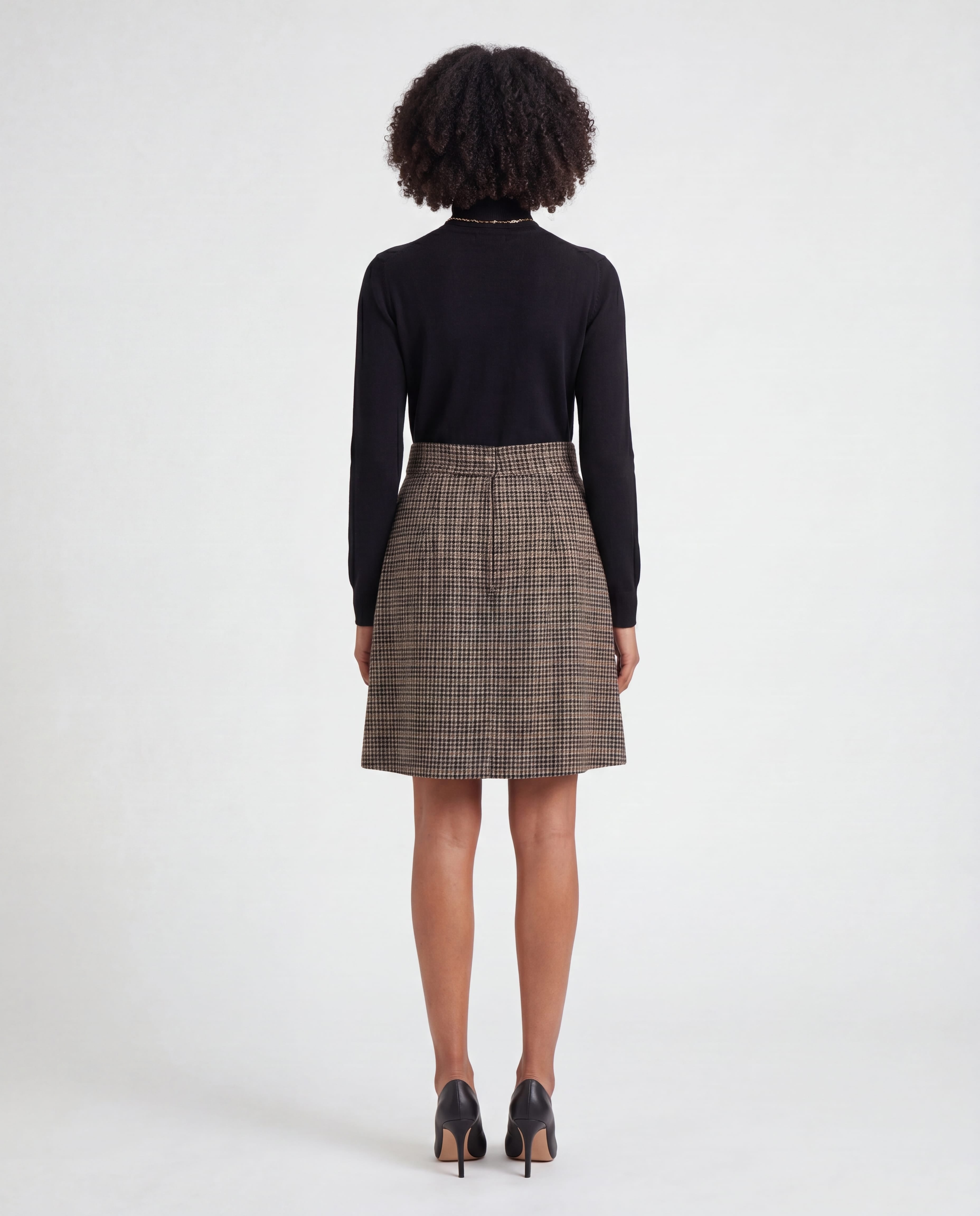 Dolce & Gabbana Dolce & Gabbana Checked Wool Blend A-Line Mini Skirt