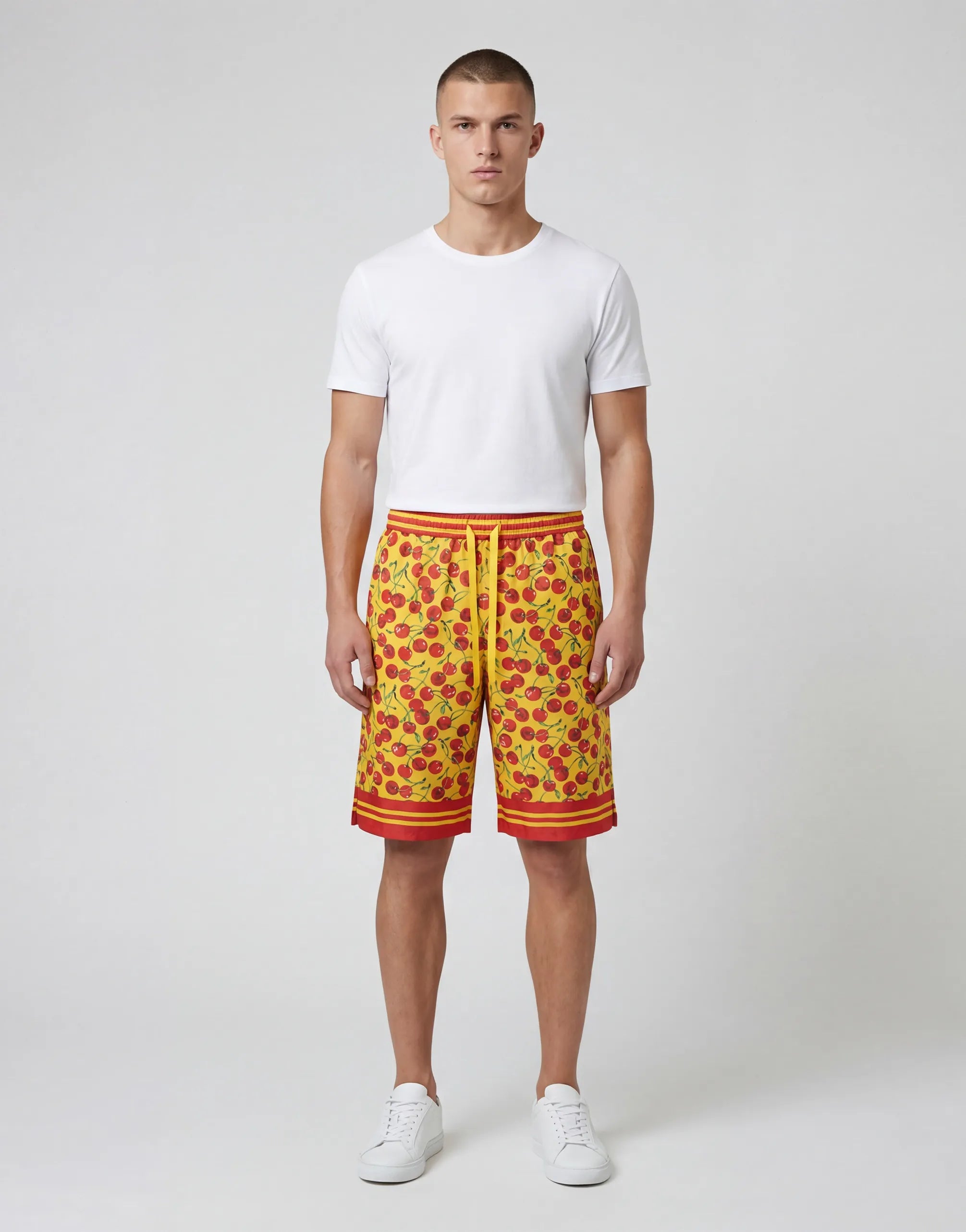 Dolce & Gabbana Cherry Print Drawstring Shorts