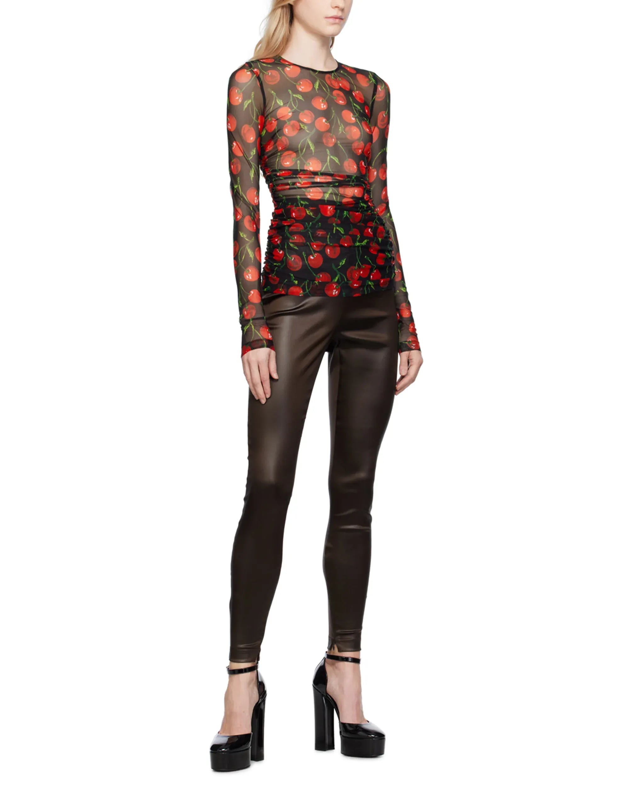 Dolce & Gabbana Cherry Print Long Sleeve T-Shirt