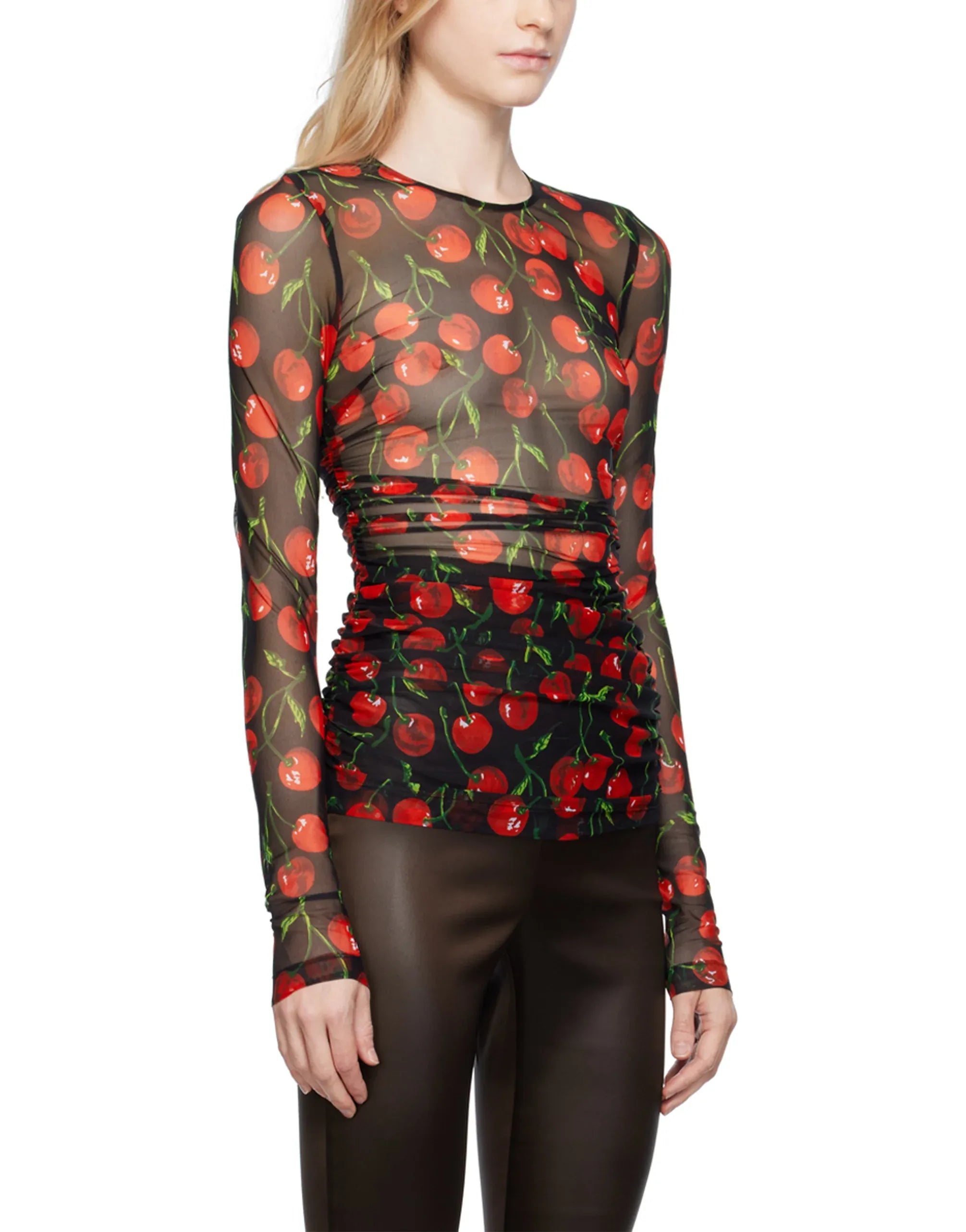 Dolce & Gabbana Cherry Print Long Sleeve T-Shirt