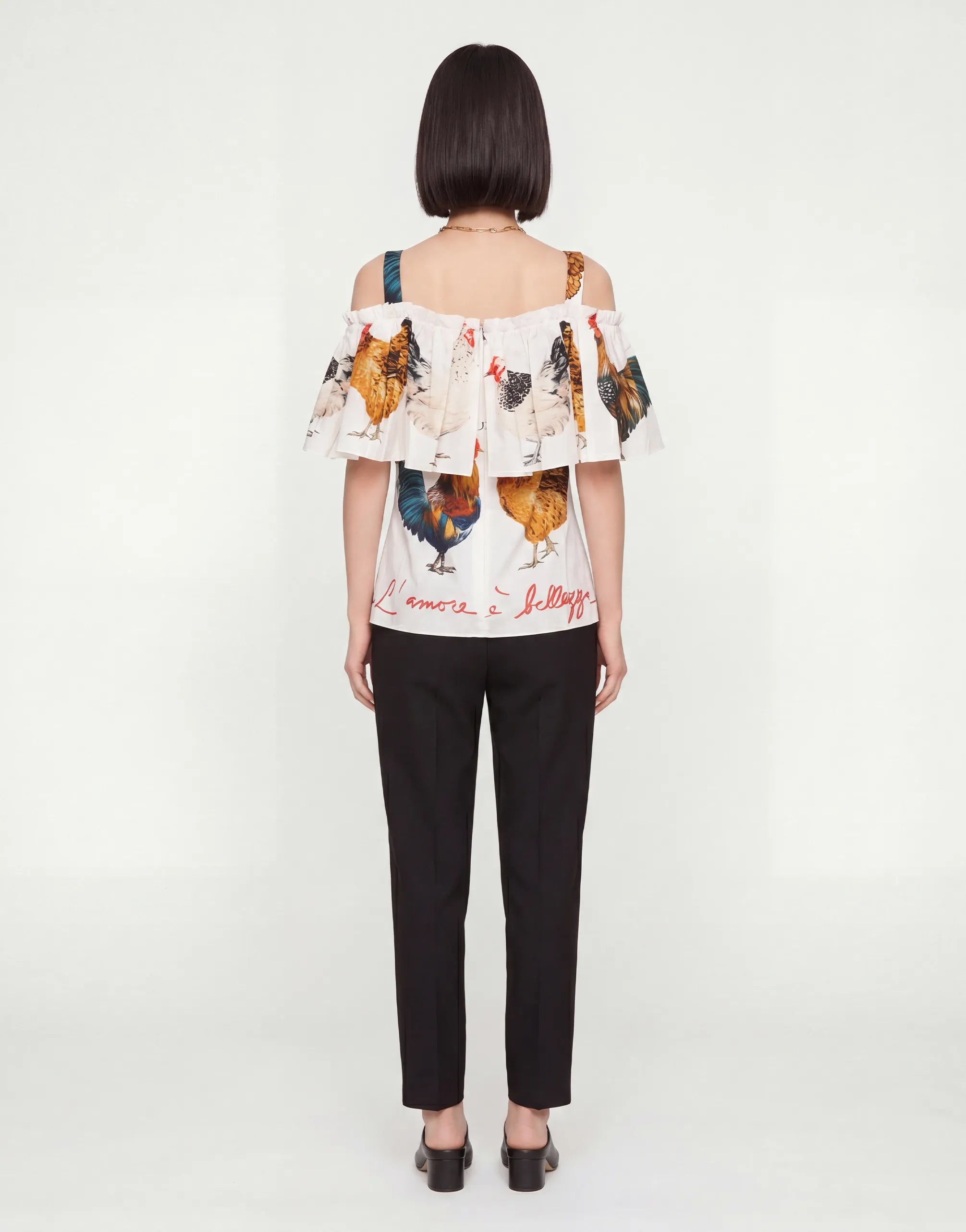 Dolce & Gabbana Dolce & Gabbana Chicken Print Off Shoulder Top