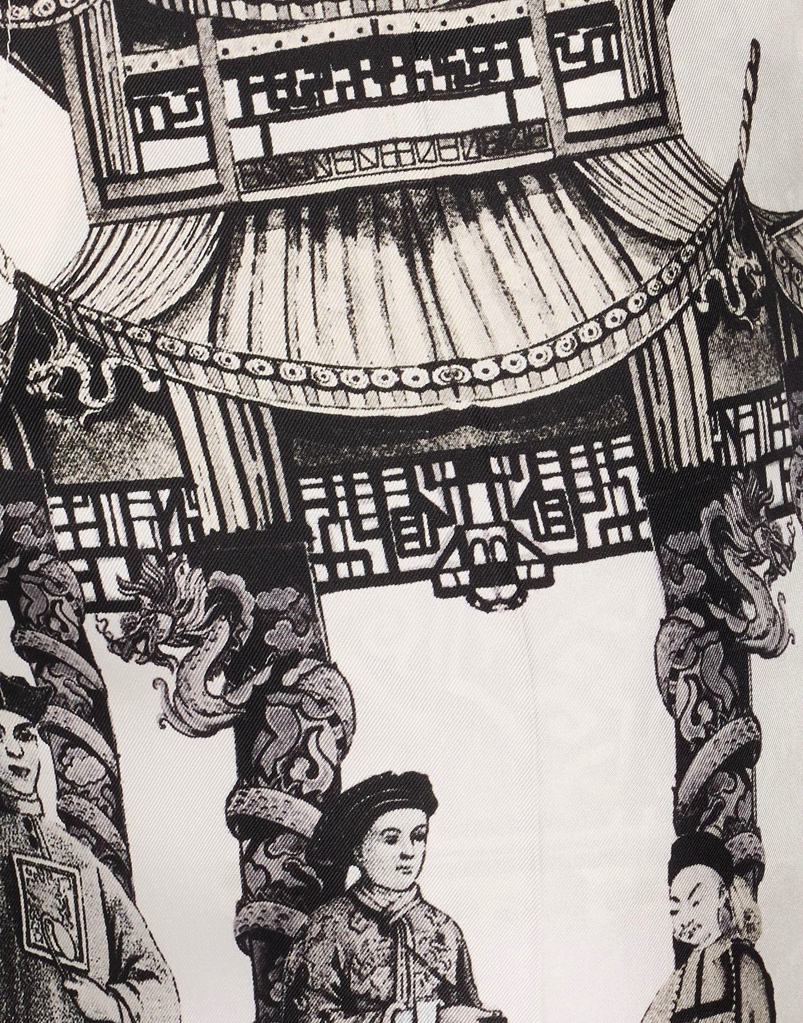 Dolce & Gabbana Chinoiserie Print Silk Bermuda Shorts