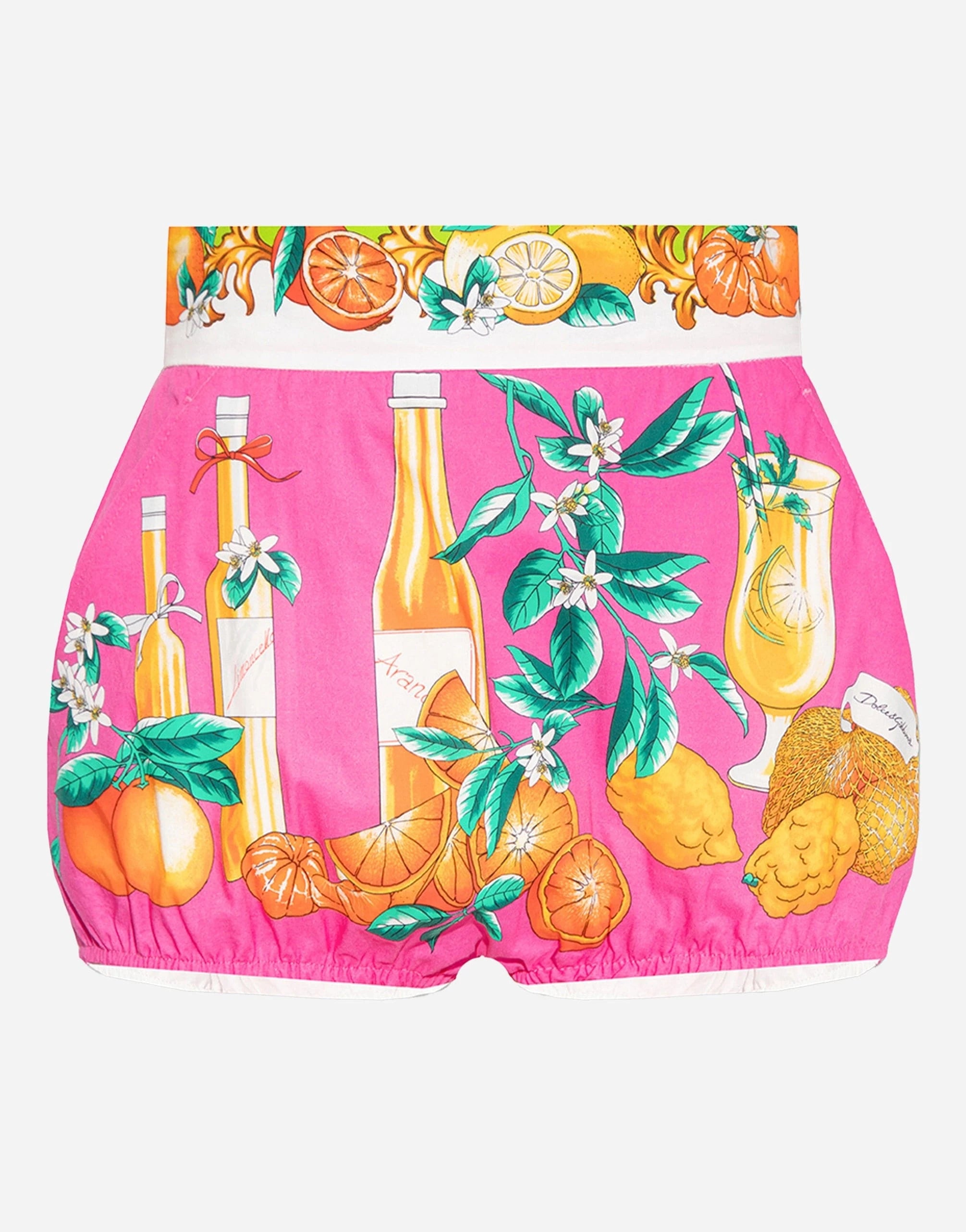 Dolce & Gabbana Citrus-Print Poplin Shorts