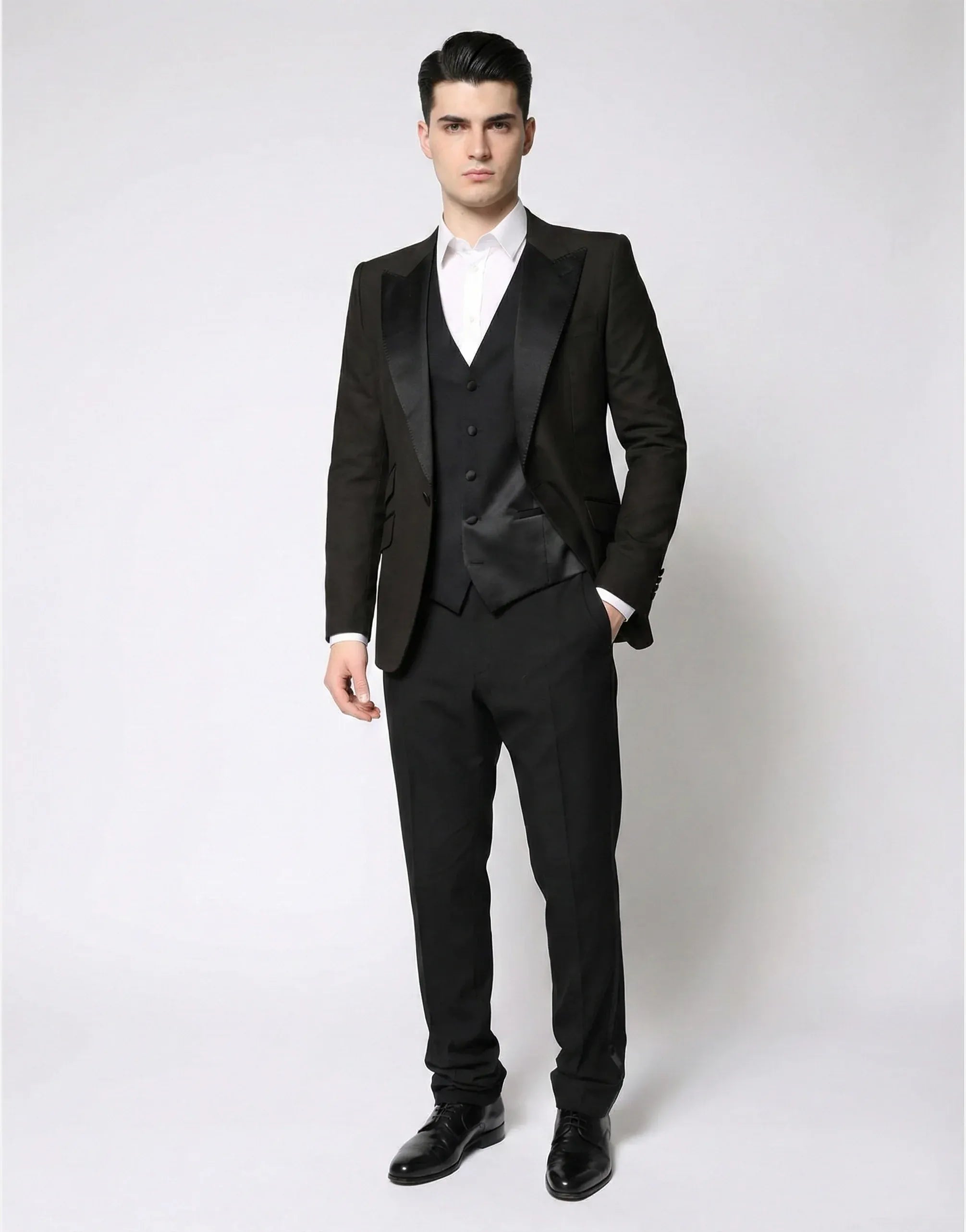 Dolce & Gabbana Classic Black Three-Piece Tuxedo Suit