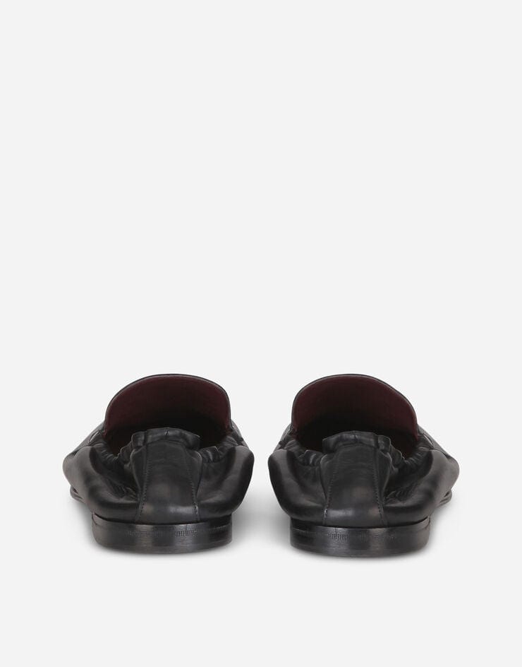 Dolce & Gabbana Coat Of Arms Embroidery Leather Loafers