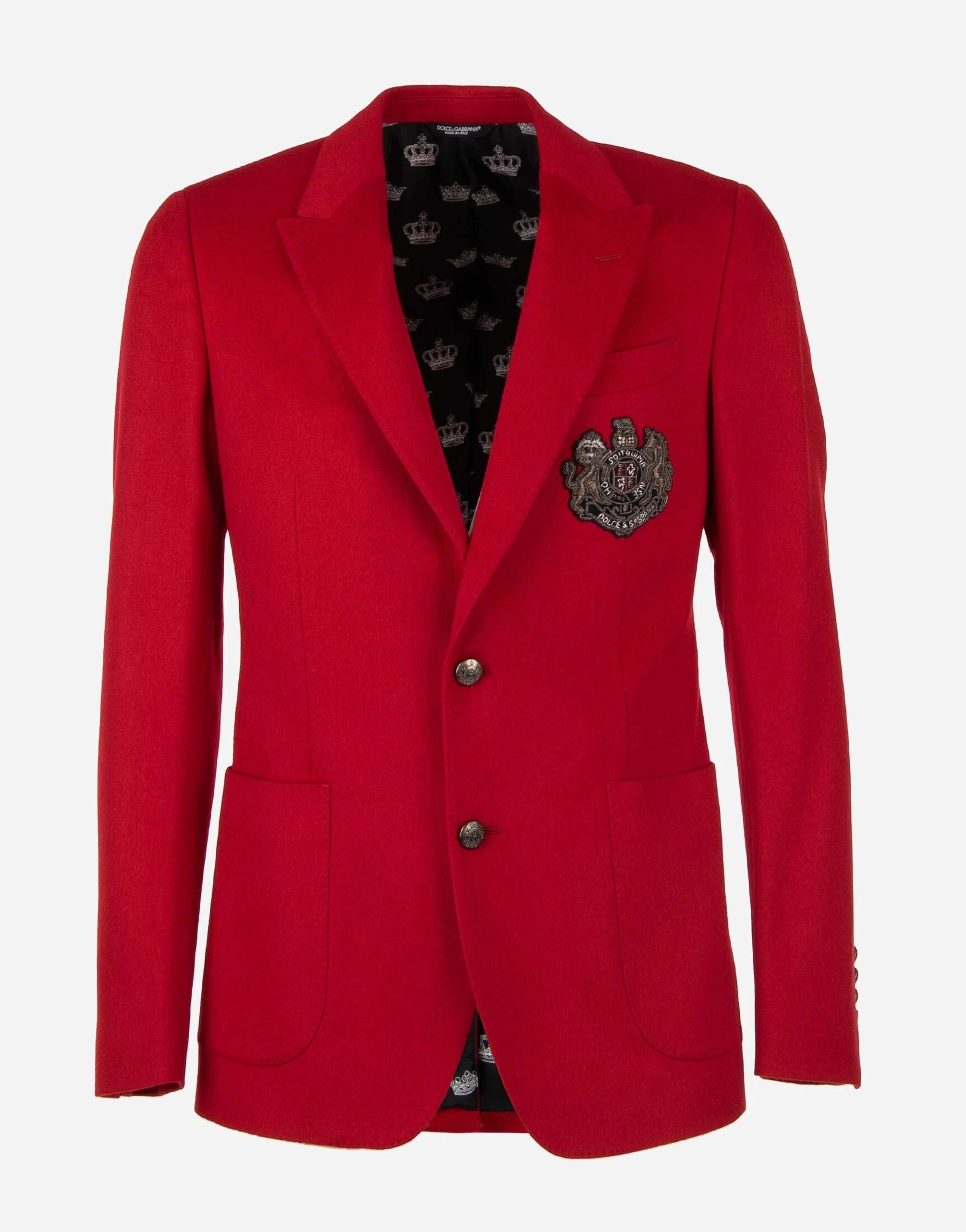 Dolce & Gabbana Coat of Arms Logo Cashmere Blazer