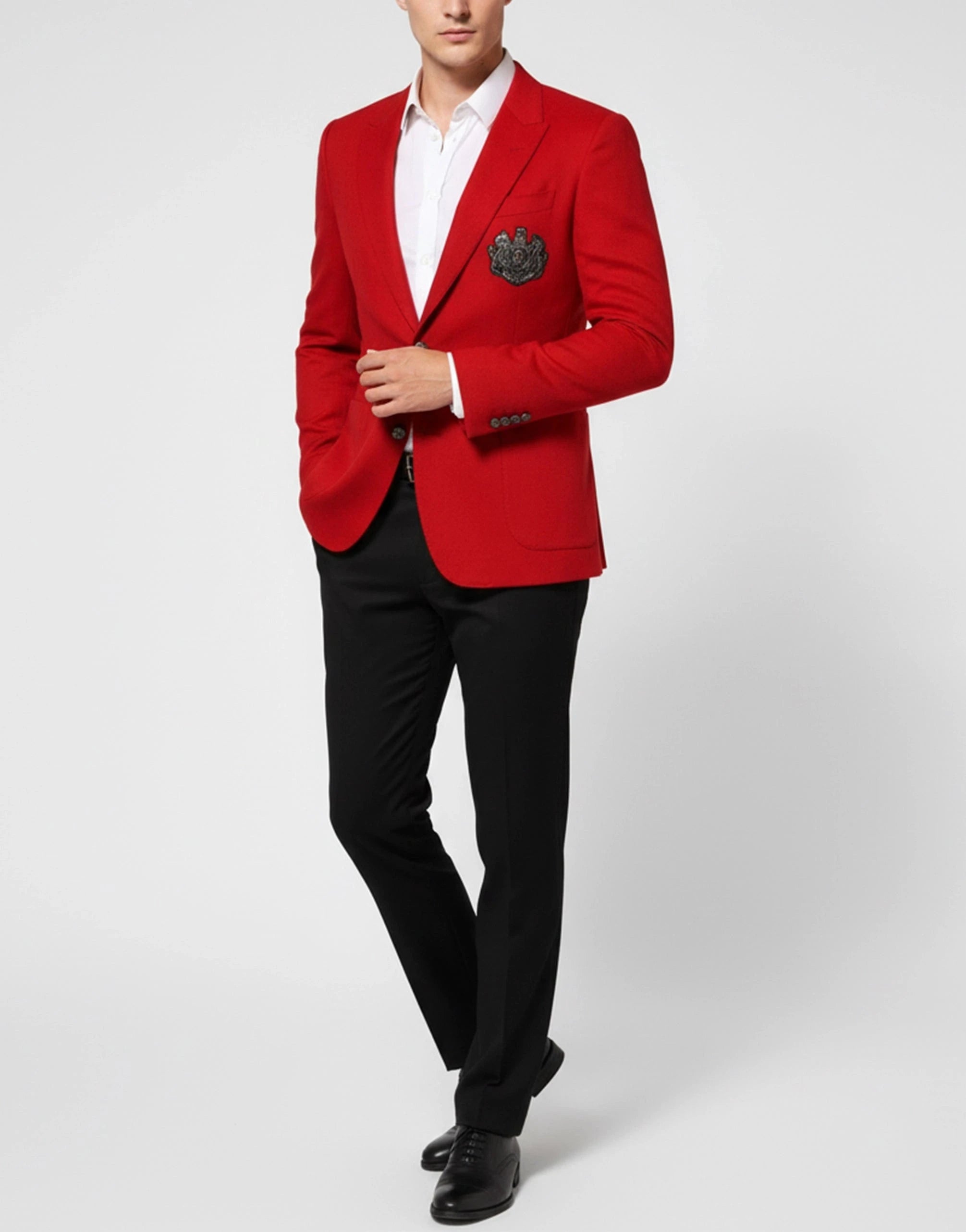Dolce & Gabbana Coat of Arms Logo Cashmere Blazer