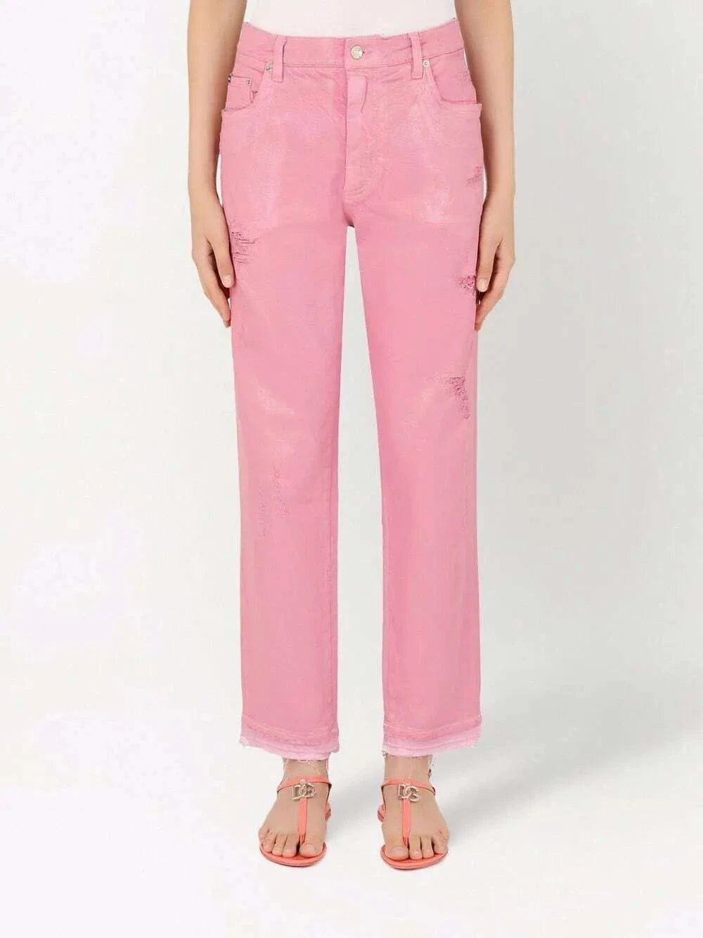 Dolce & Gabbana Coated Denim Loose Jeans