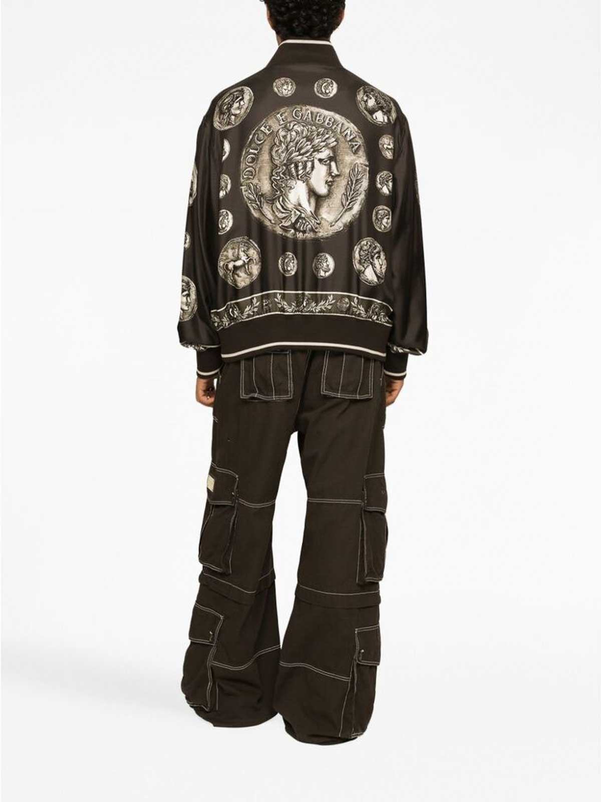 Dolce & Gabbana Coin-Print Silk Twill Jacket