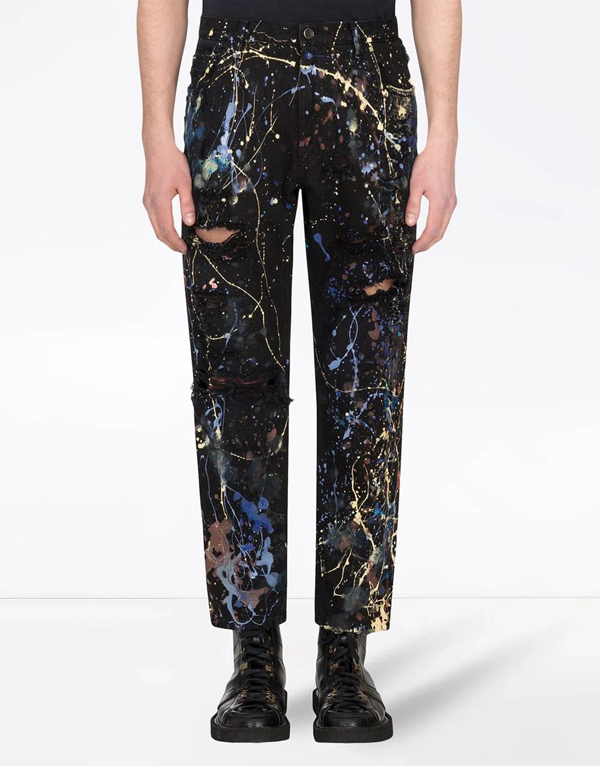 Dolce & Gabbana Color Splash-Effect Jeans