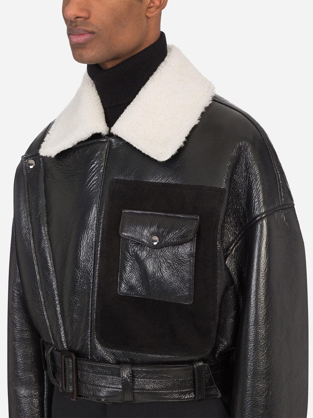 Dolce & Gabbana Contrast-Collar Aviation-Style Jacket