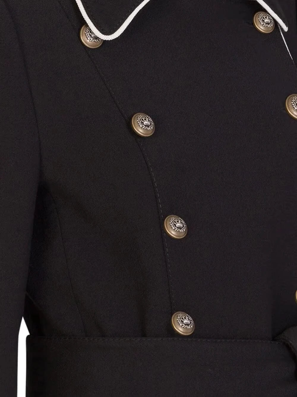 Dolce & Gabbana Contrast-Piping Woollen Peacoat