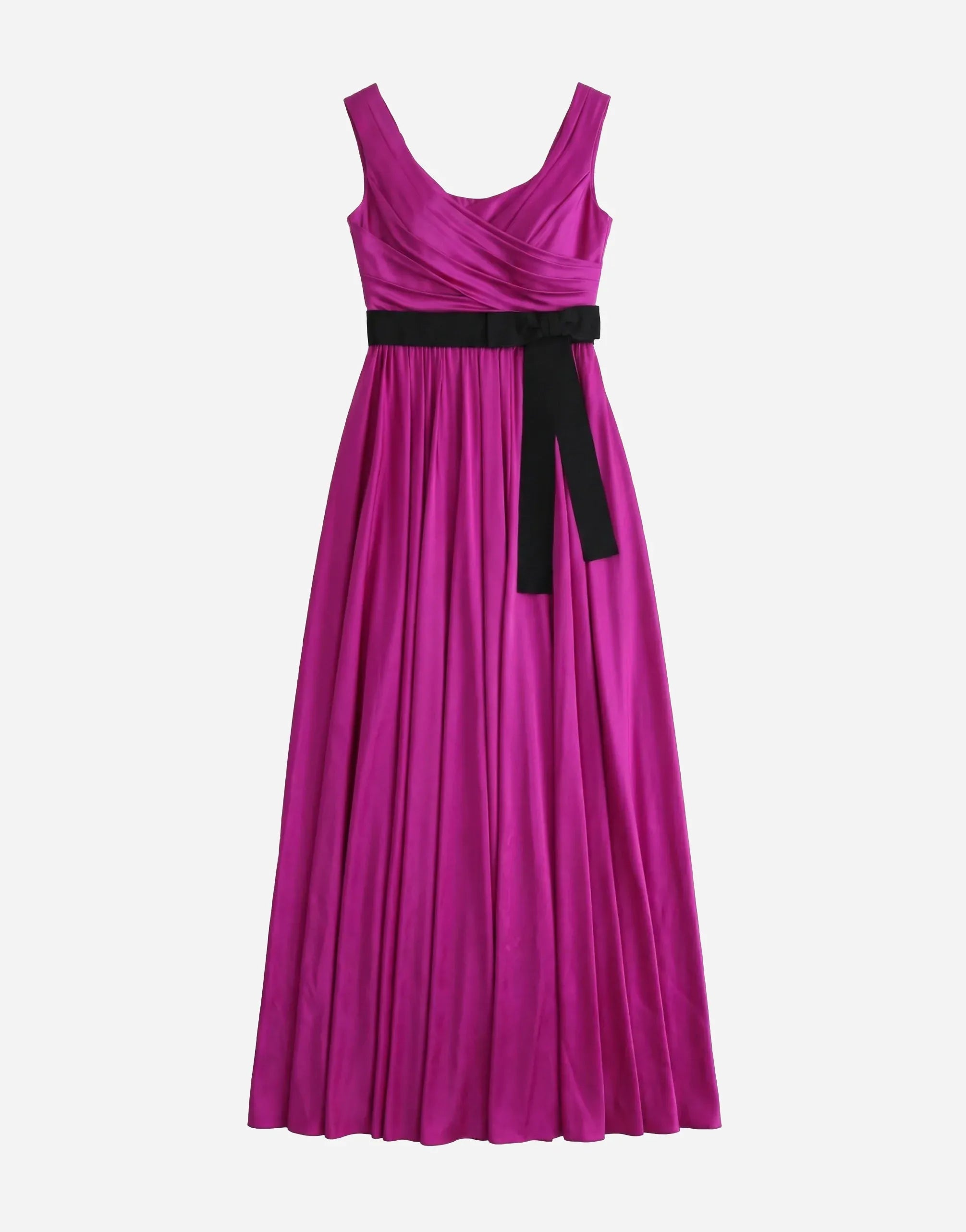 Dolce & Gabbana Contrast Ribbon Tie Sleeveless Draped Gown
